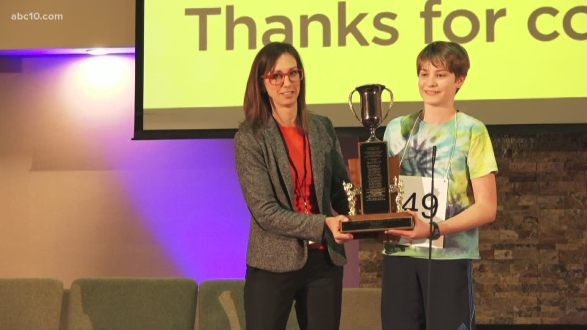 An 8th grader from Arden Middle School will be representing Northern California at the Scripps National Spelling Bee in Washington D.C. in May. Logan Swain was named the winner of the 36th Annual California Central Valley Spelling Bee.