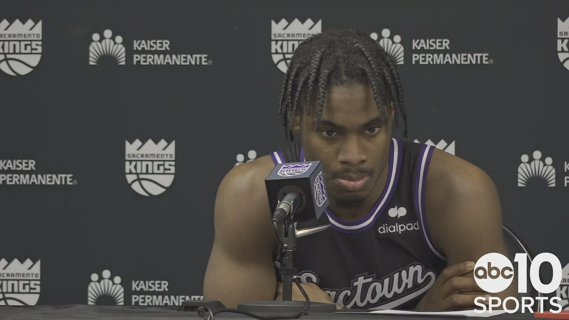 Kings rookie Davion Mitchell on Tuesday's 123-109 loss to the New Orleans Pelicans in the season's home finale in Sacramento and recording a career high 17 assists.