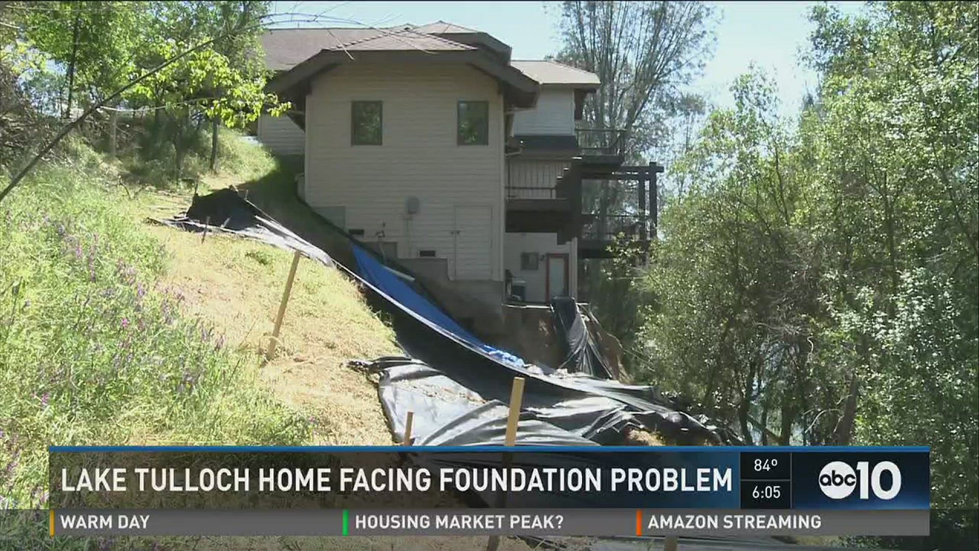 Lake Tulloch home s foundation eroding underneath it