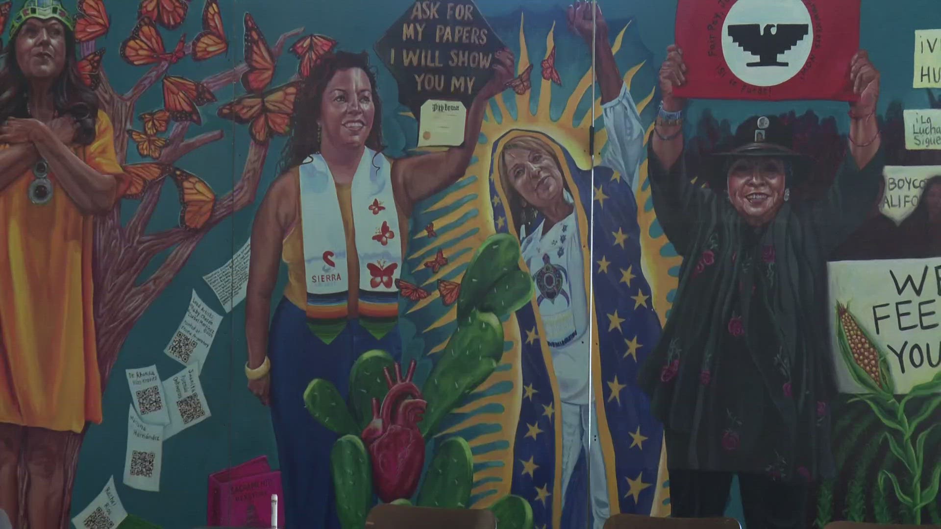 A mural celebrating powerful Chicano women unveiled