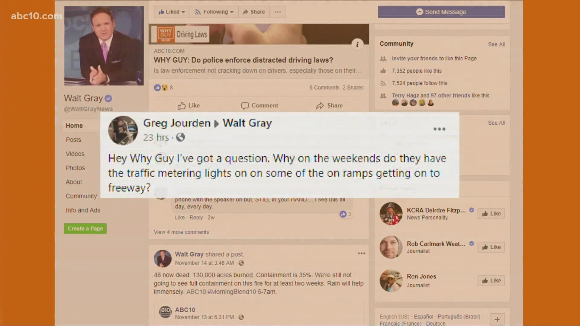 ABC10's Walt Gray is back with another Why Guy, this time answering the question of why traffic meter lights are on on some of the freeways during the weekends.