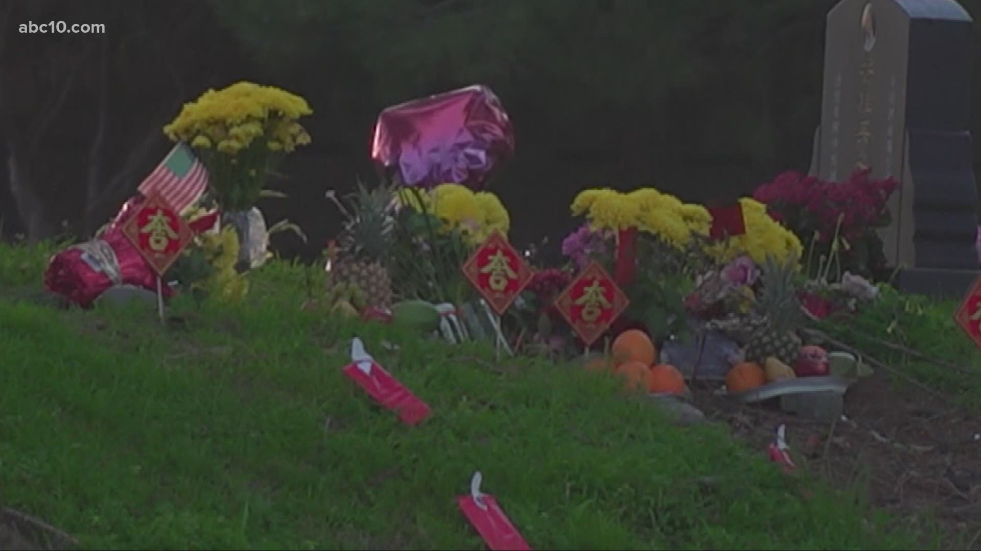 A Sacramento man claims he witnessed someone swiping Lunar New Year flowers from graves at Memorial Lawn on Valentine's Day weekend.