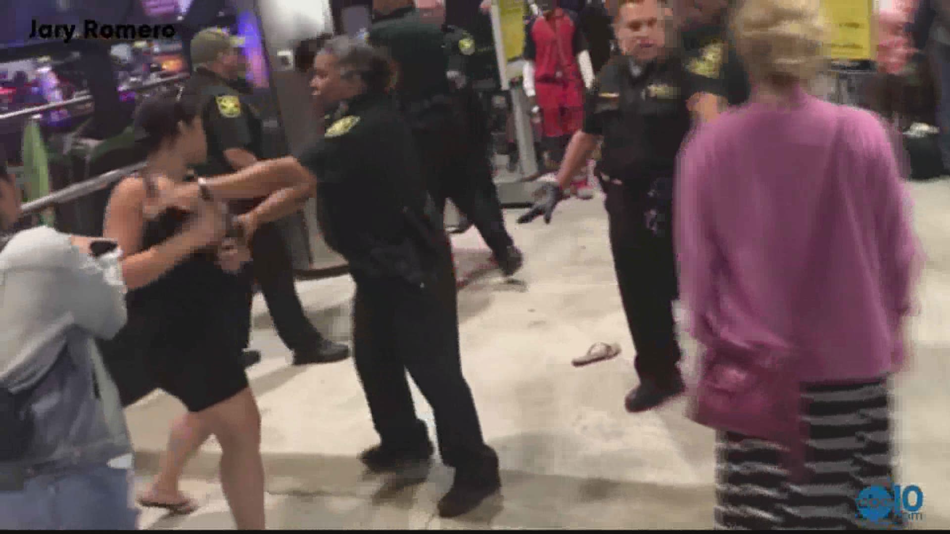 Passengers shared videos online of the commotion at Fort Lauderdale-Hollywood International Airport on Monday after several flights were abruptly cancelled (May 9, 2017)