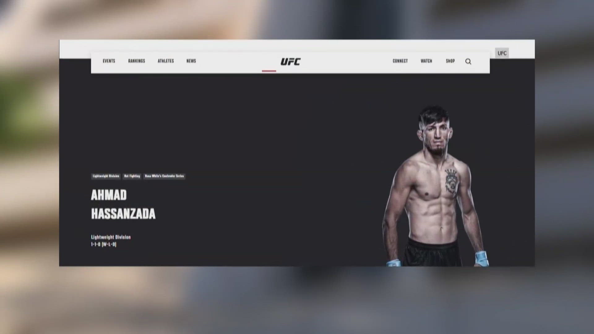 Ahmad Hassanzada reportedly turned himself into jail in Sacramento one week before his UFC debut in The Octagon.