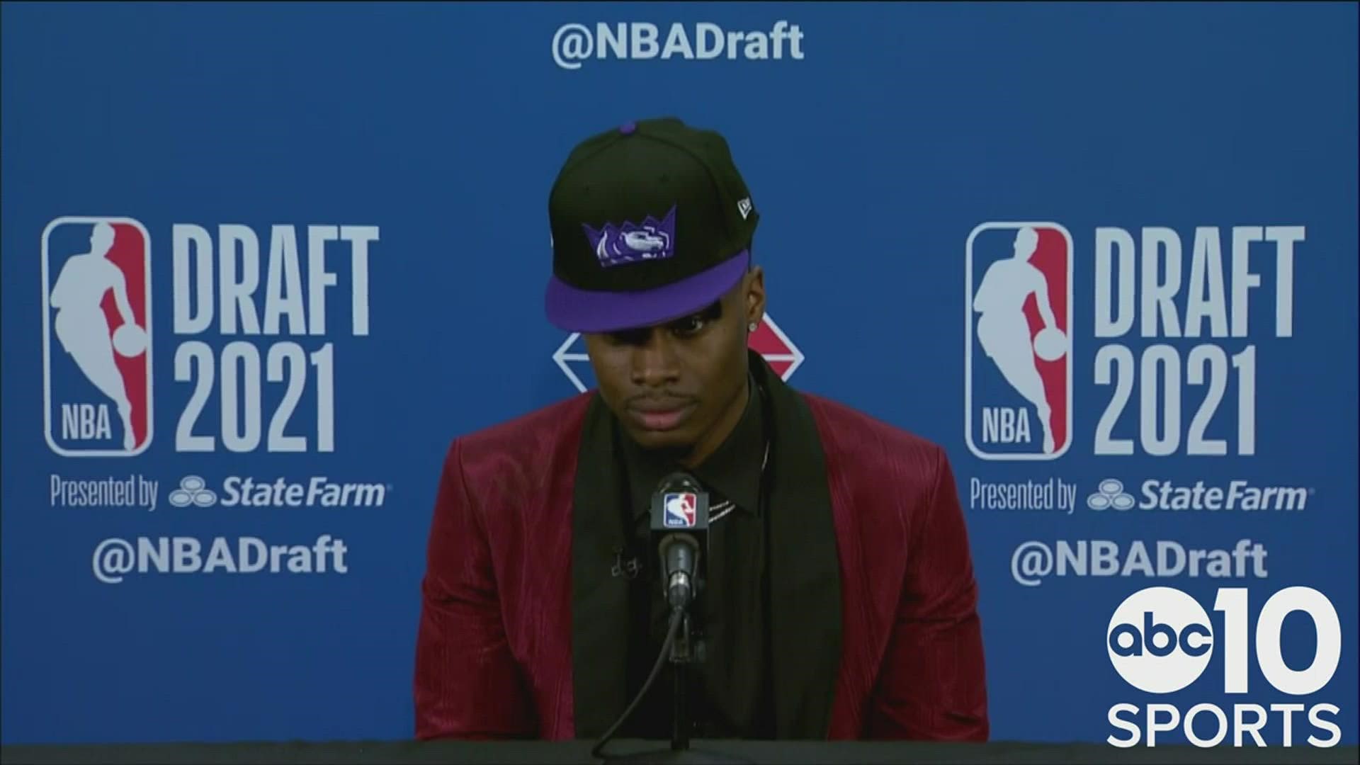 Davion Mitchell of Baylor speaks with the media in two press conferences after being selected ninth overall in the 2020 NBA Draft by the Sacramento Kings.