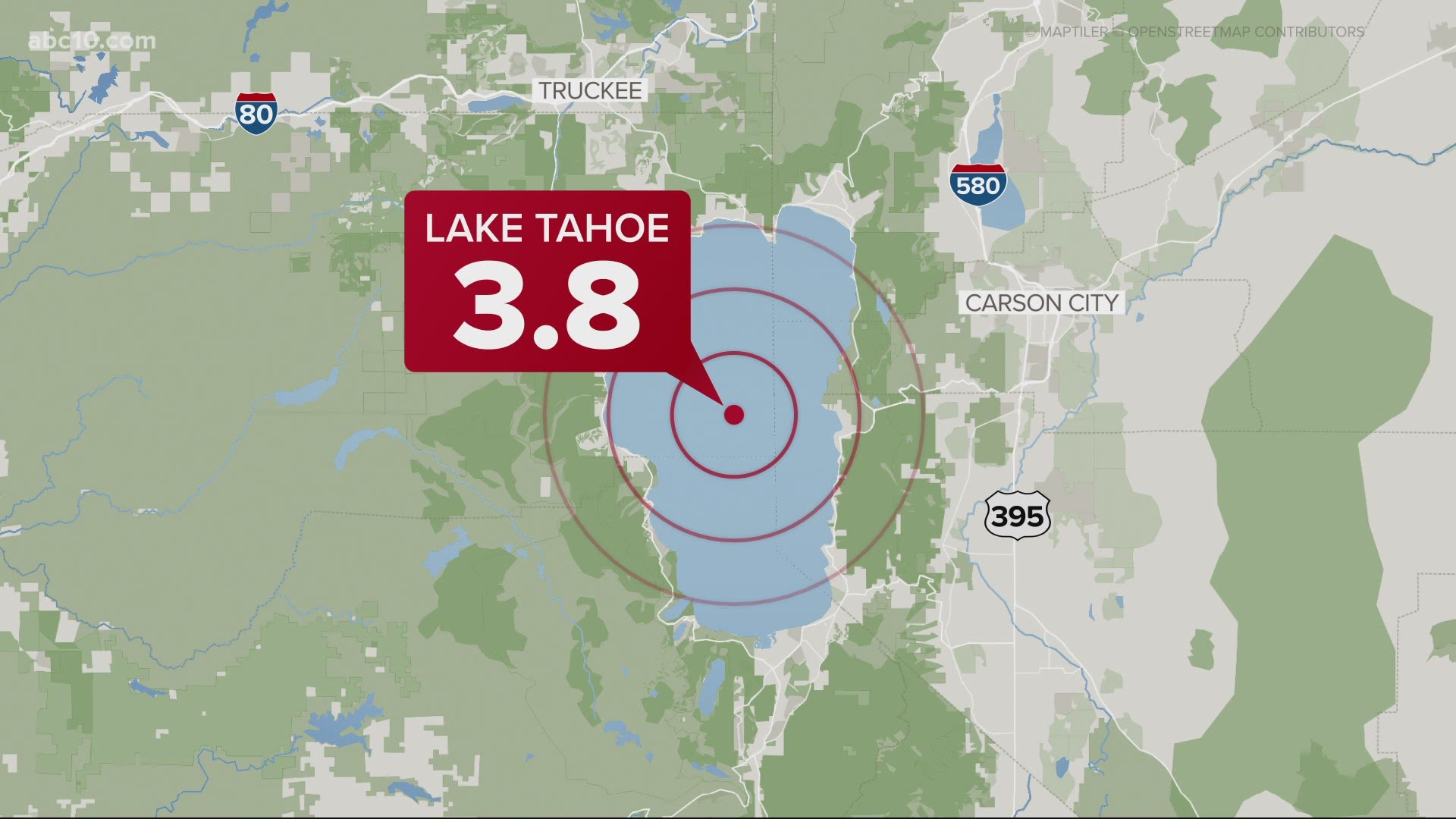 According to the USGS, the earthquake's epicenter was in the middle of Lake Tahoe, just south of Truckee.