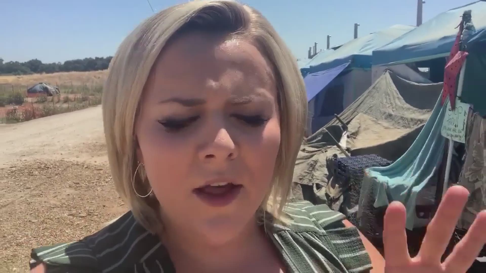 As 100-degree conditions are expected over the next three days in Modesto, Lena Howland went back to check in on how people living at the Modesto Outdoor Emergency Shelter under the 9th Street bridge are doing in this heat and what they are doing to stay cool.
