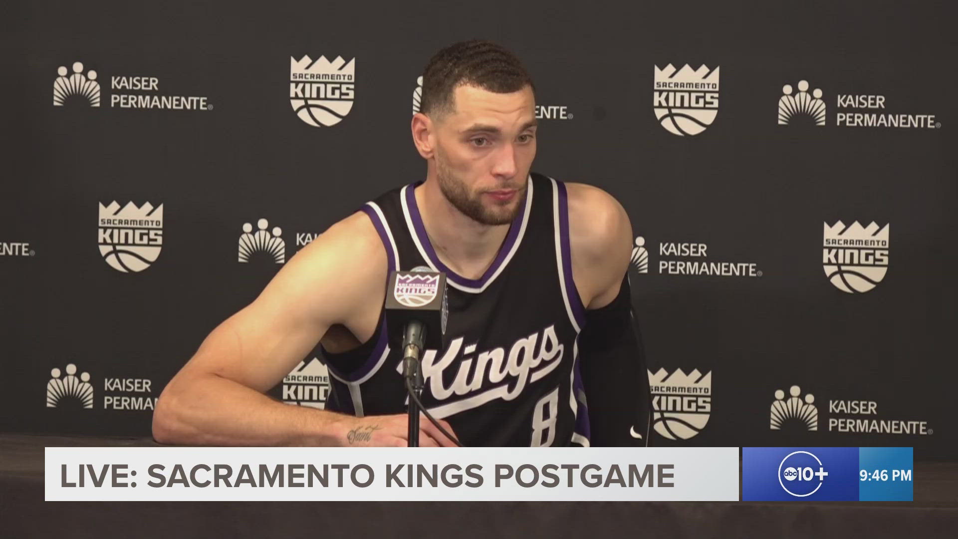 Zach LaVine speaks after a Kings loss against the Denver Nuggets.