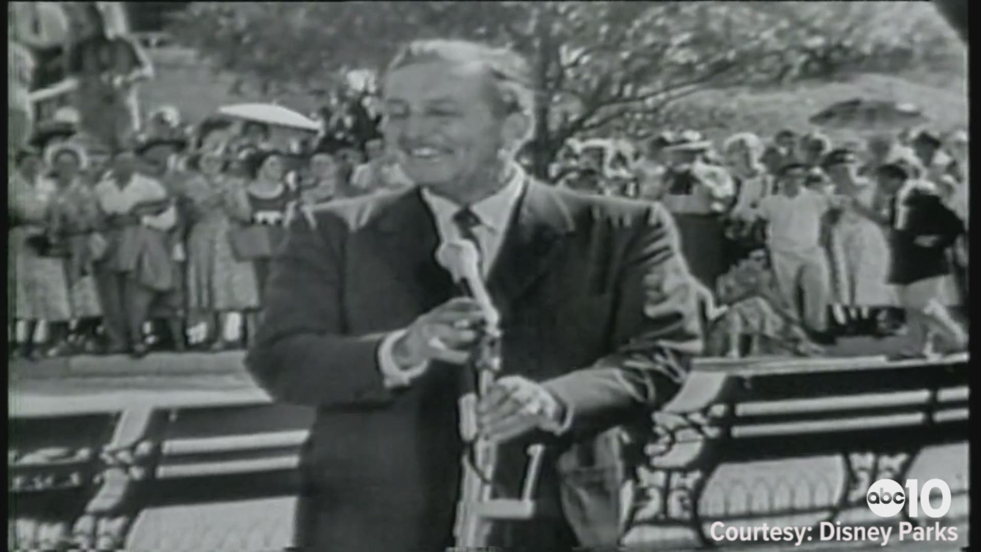 Walt Disney delivers a speech on Disneyland's opening day on July 17, 1955. (Video courtesy: Disney Parks)