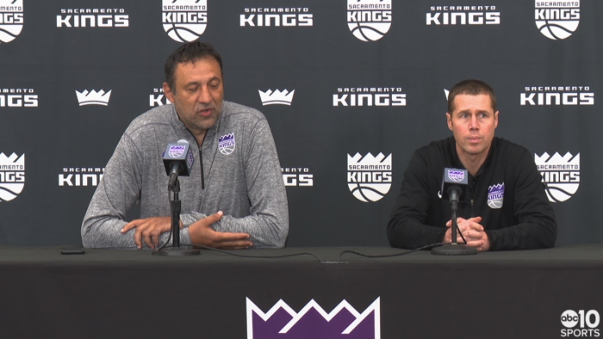 Sacramento Kings general manager Vlade Divac and head coach Dave Joerger hold a press conference to discuss the 27-win season, the future ahead and expectations for next season.