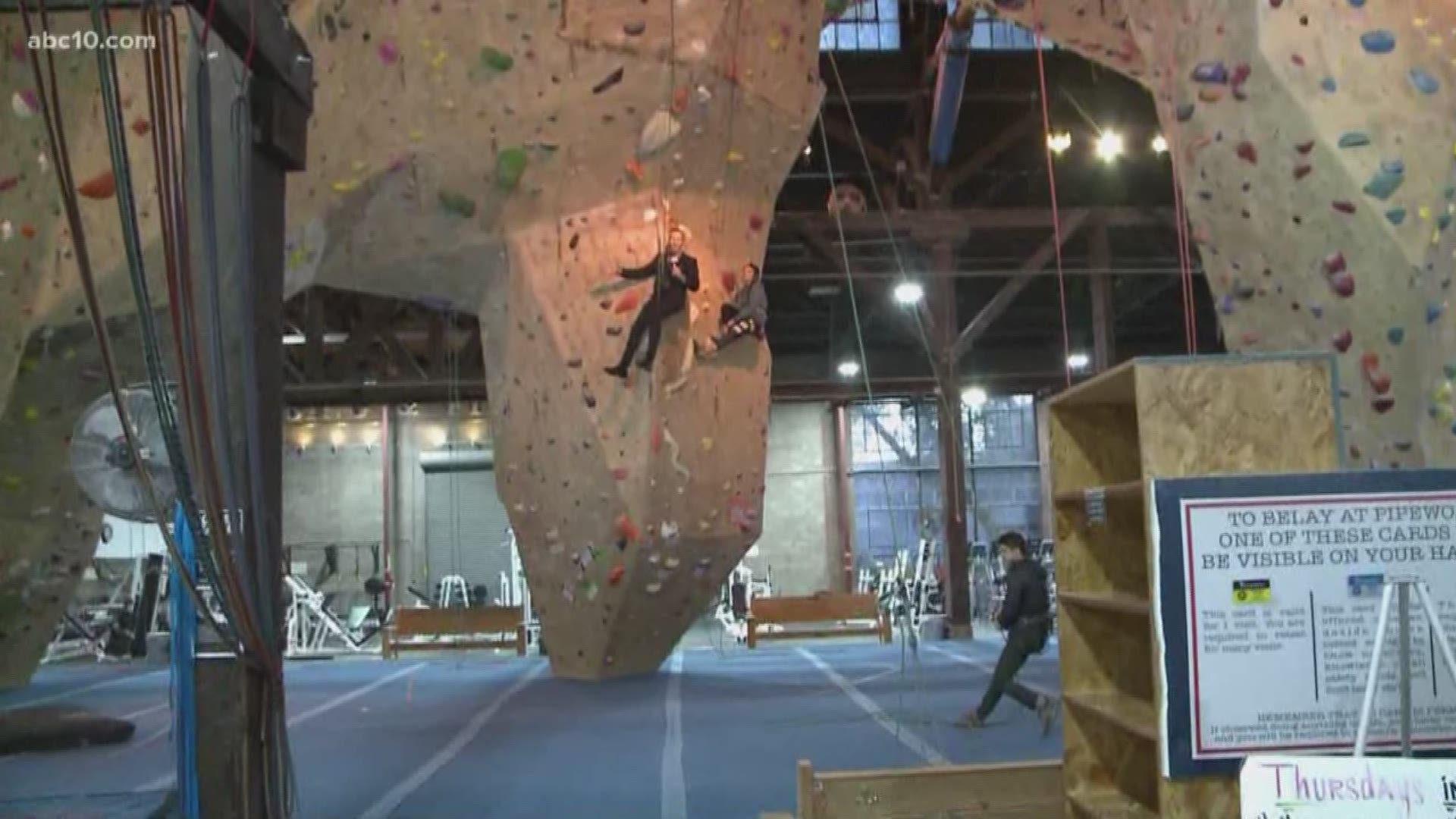 Mark S. Allen is hanging out with climbers at Pipeworks in downtown Sacramento for National Hangout Day. 