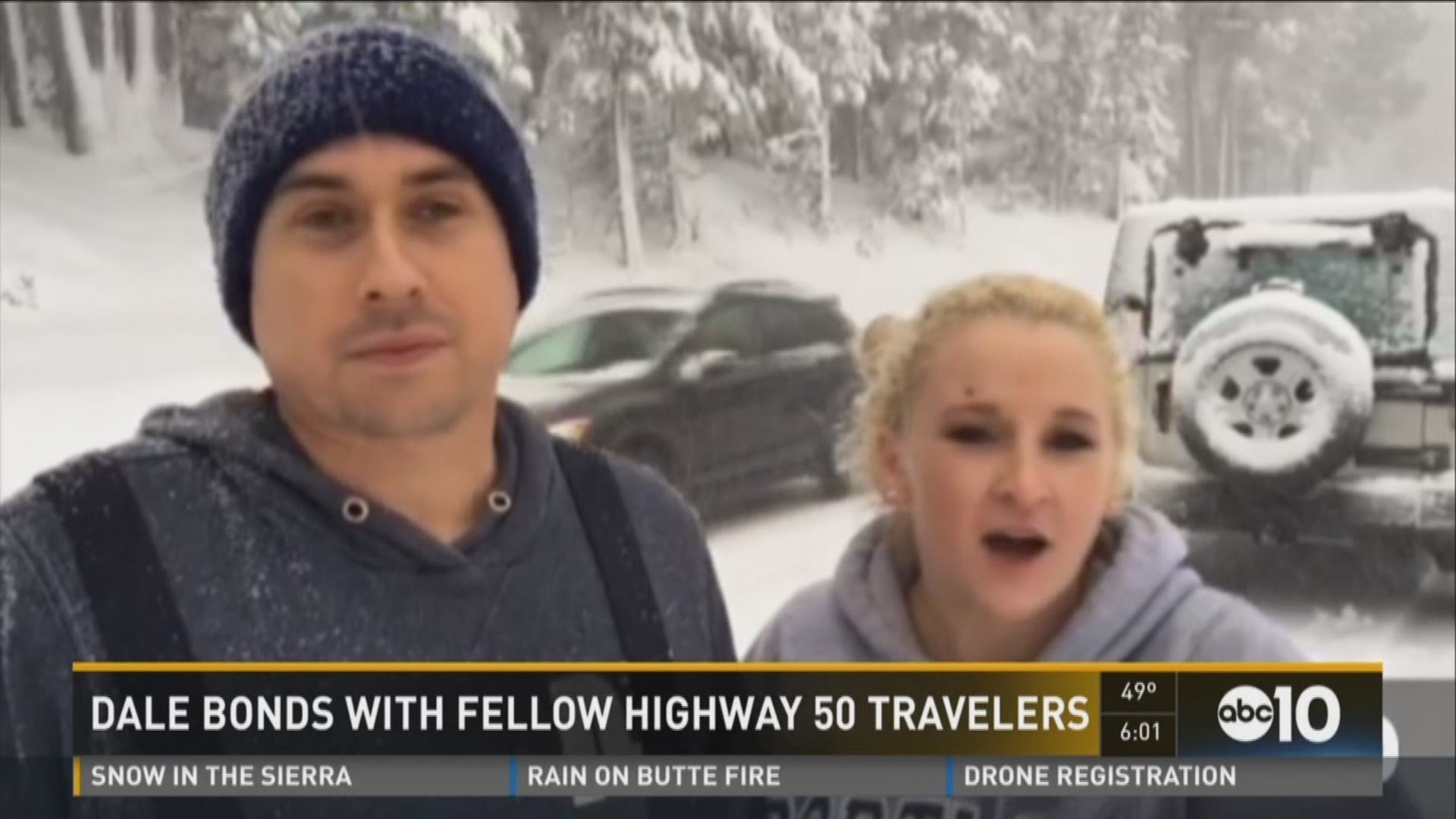 Dale Schornack was  off on Monday but it took him several hours to get to Lake Tahoe. While he was stopped, he found one family that was stuck and he lent them a helping hand on Highway 50. Dec. 21, 2015