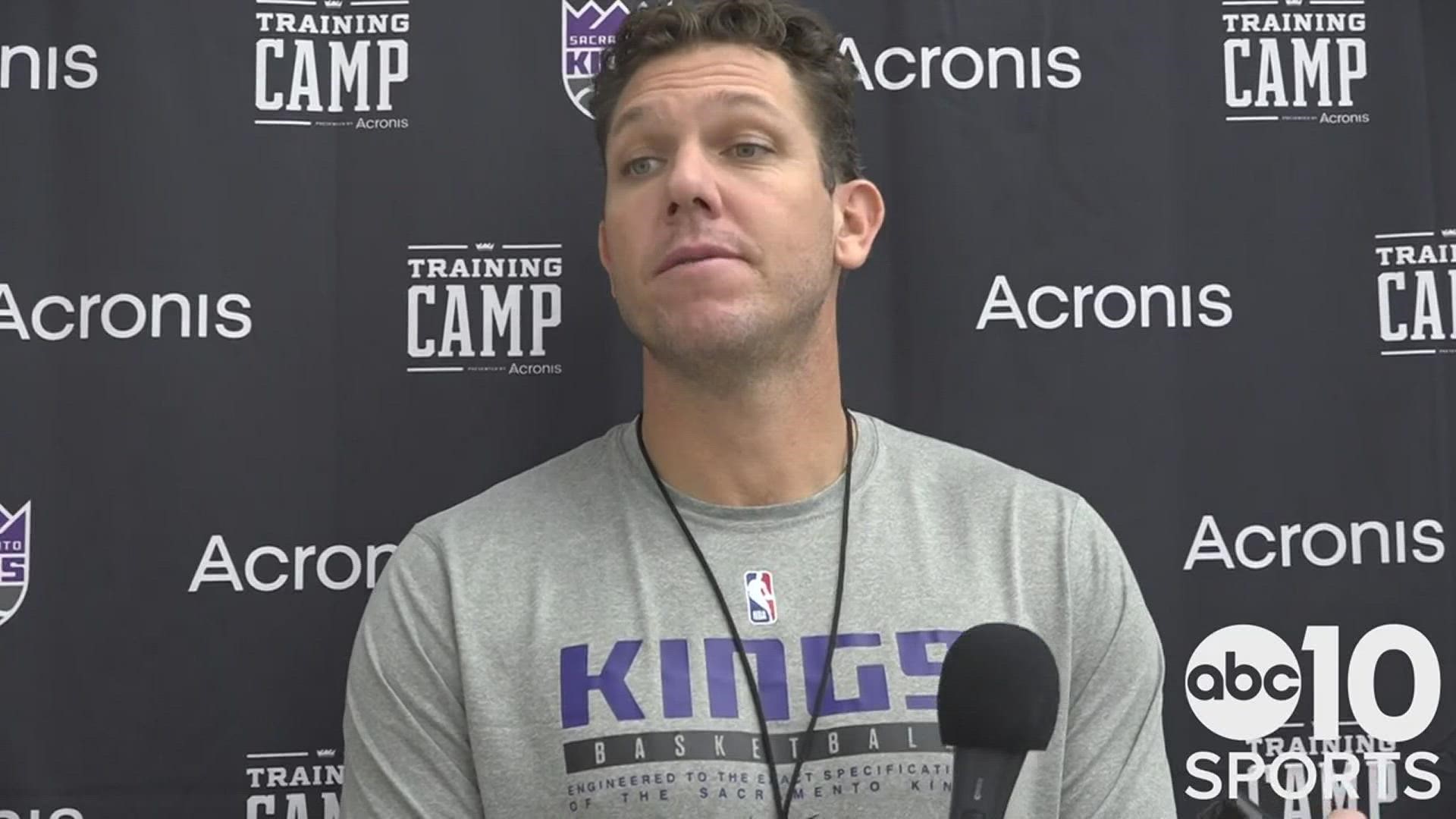 Sacramento Kings head coach Luke Walton discusses the progress being made through the first four days of training camp leading up to Monday's preseason opener.
