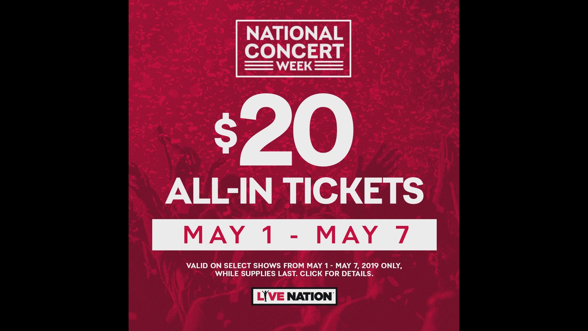 Live Nation National Concert Week - $20 All In Tickets to the Hottest Concerts of the Summer!