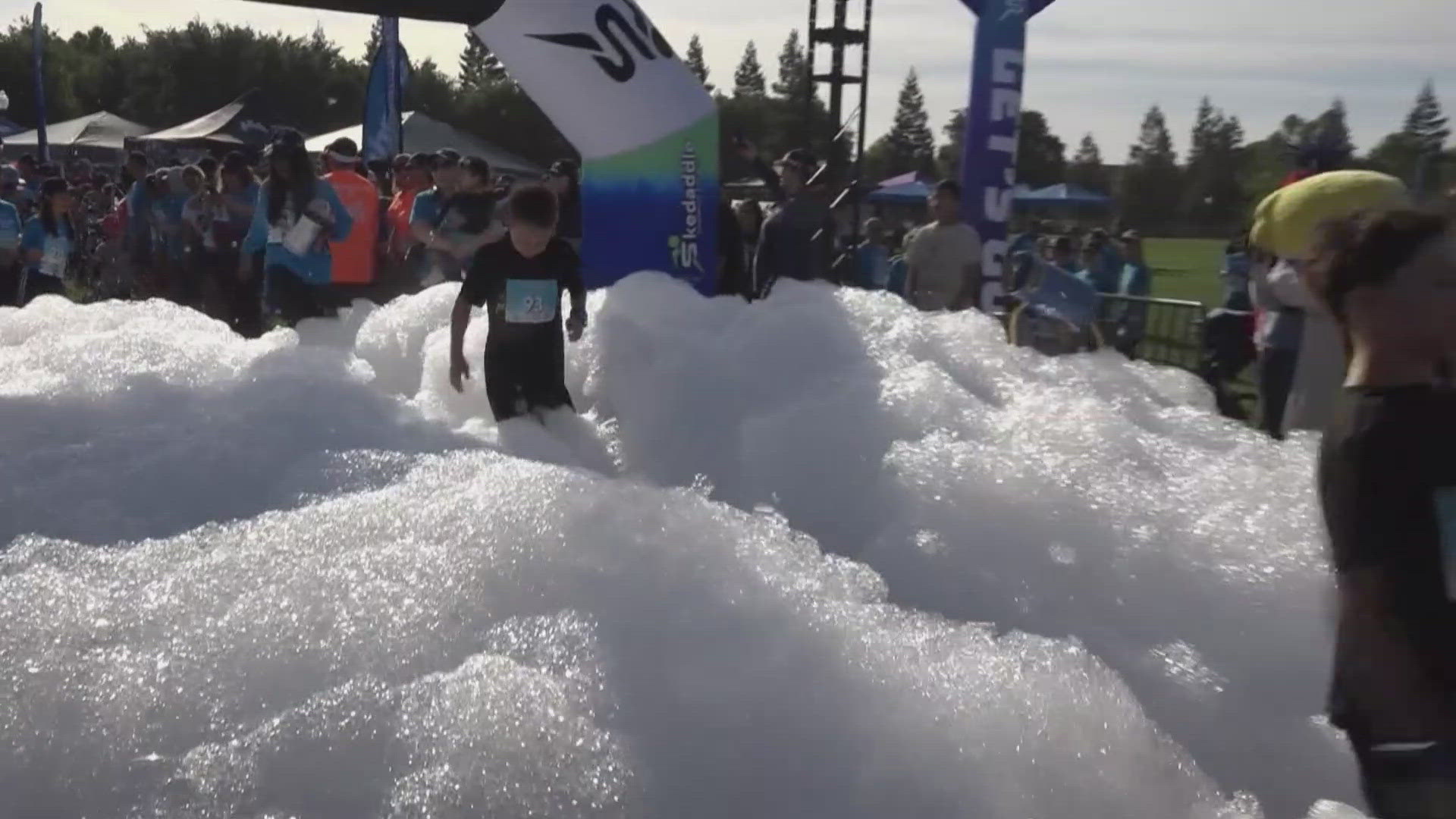 The bubble run also helped raise funds for the Emergency Food Bank of San Joaquin.