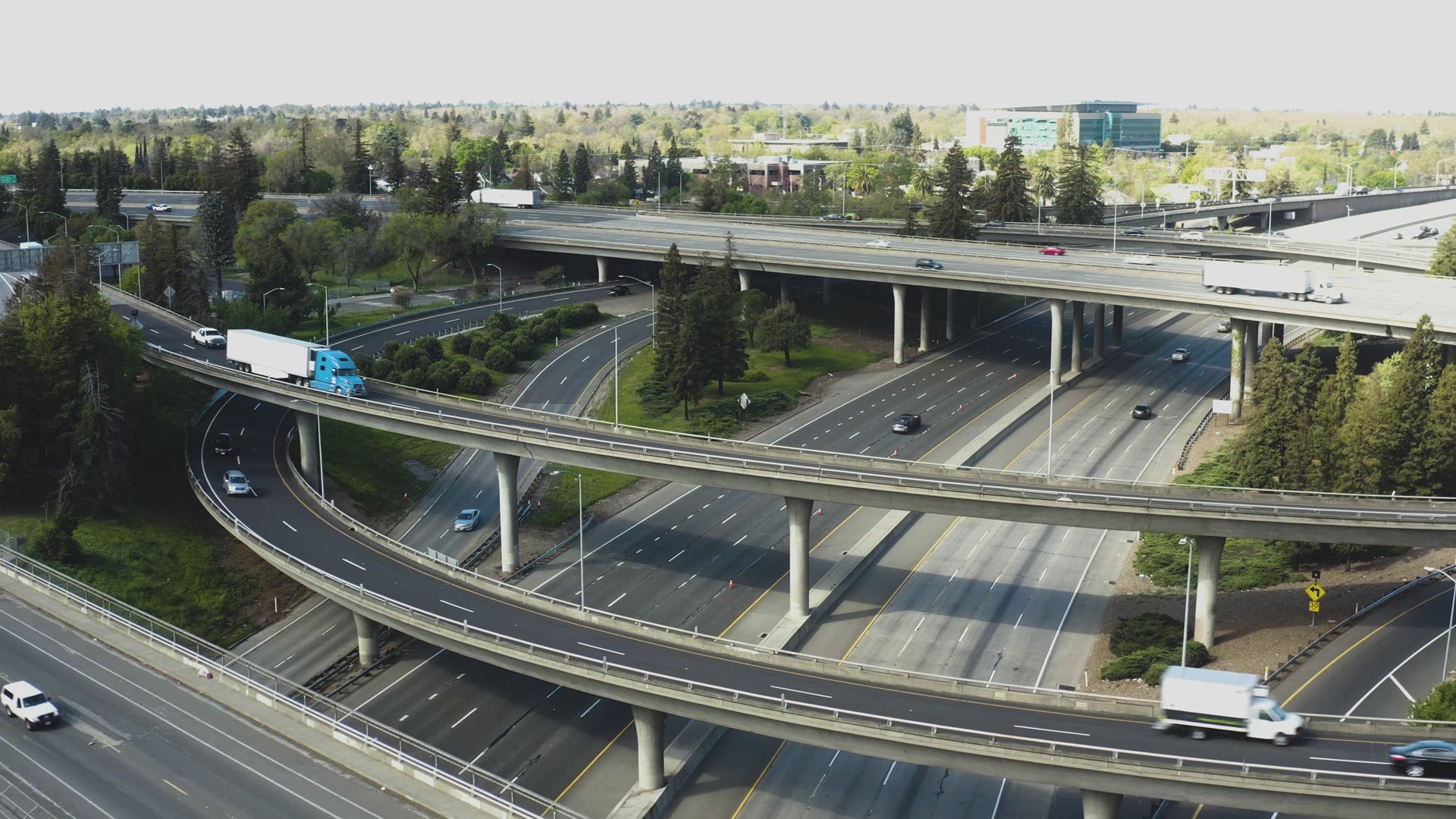 Drone reveals just how empty the freeways around Sacramento have become as the coronavirus outbreak and stay home orders carry on.