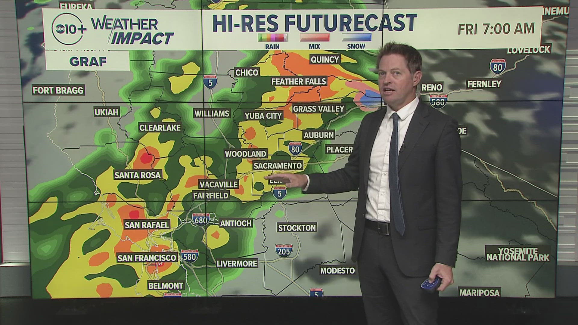 ABC10's meteorologist Rob Carlmark details the latest projections of the storm.