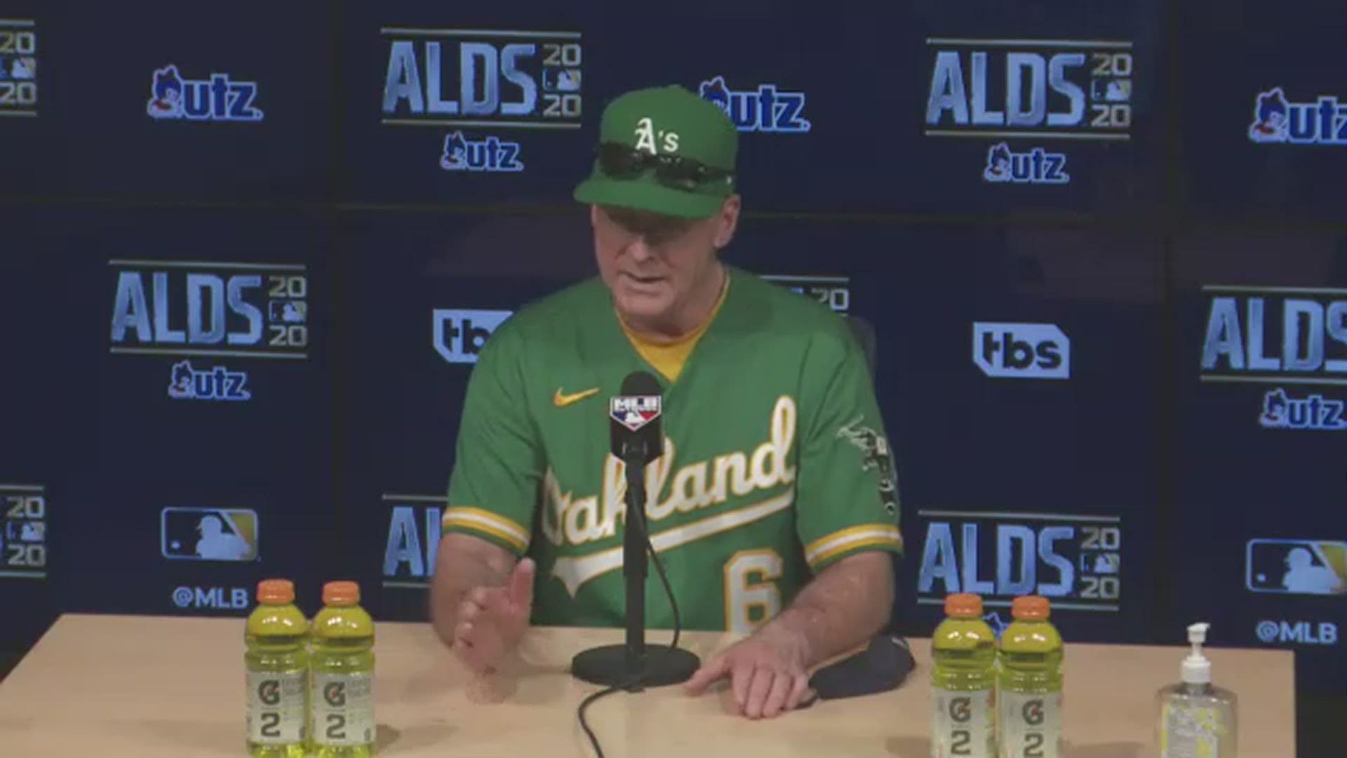 A's manager Bob Melvin discusses the 0-2 series deficit in the American League Division Series following Game Two's 5-2 loss to the Houston Astros on Tuesday.