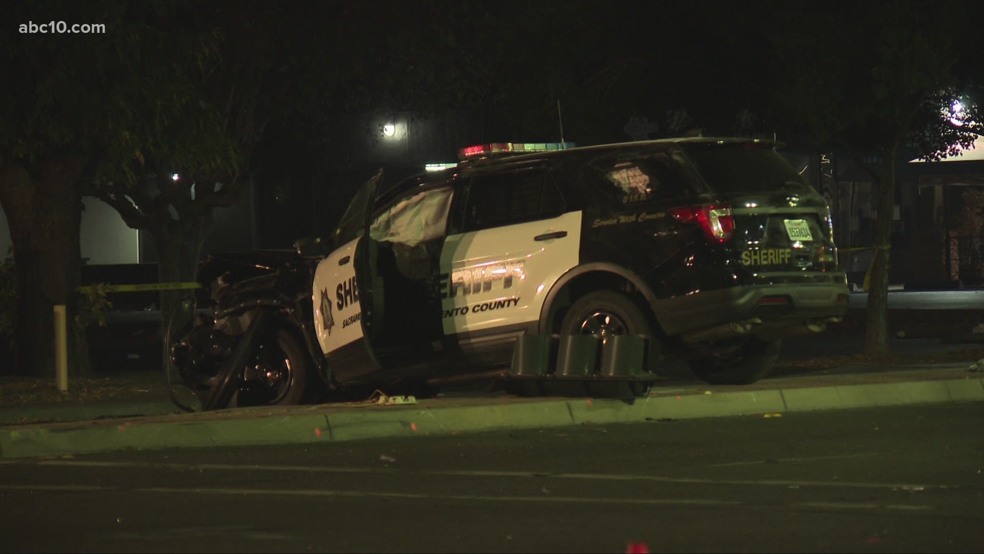 A Sacramento County Sheriff's Deputy was involved in a crash with another driver while headed to a pursuit. The driver had major injuries, the deputy minor injuries.