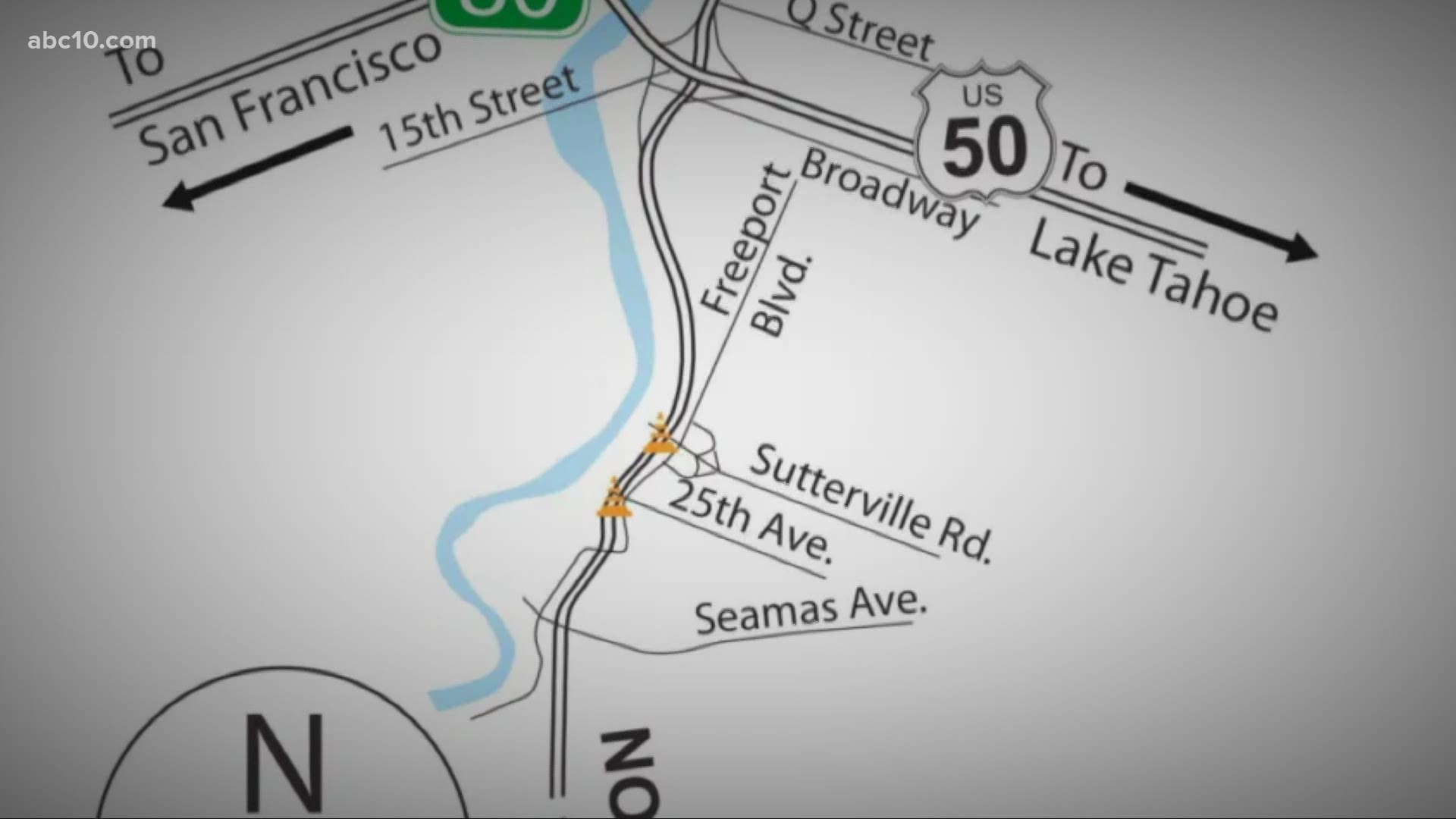Caltrans says that the ramps will be closed at Sutterville Road and W Street going to southbound I-5.