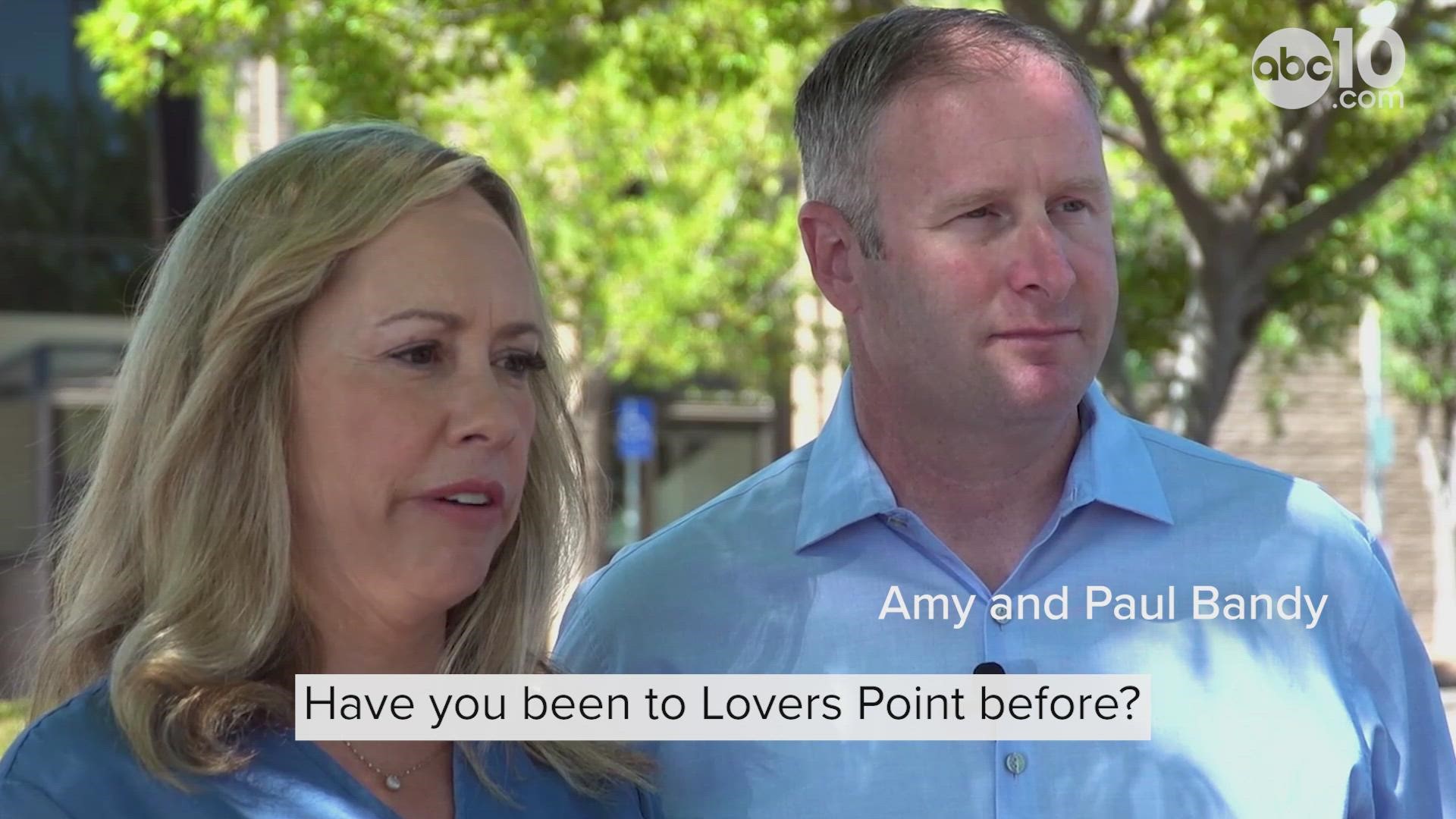 Officer Paul Bandy and his wife Amy talked about their experience saving a man from what could have been a deadly shark attack.