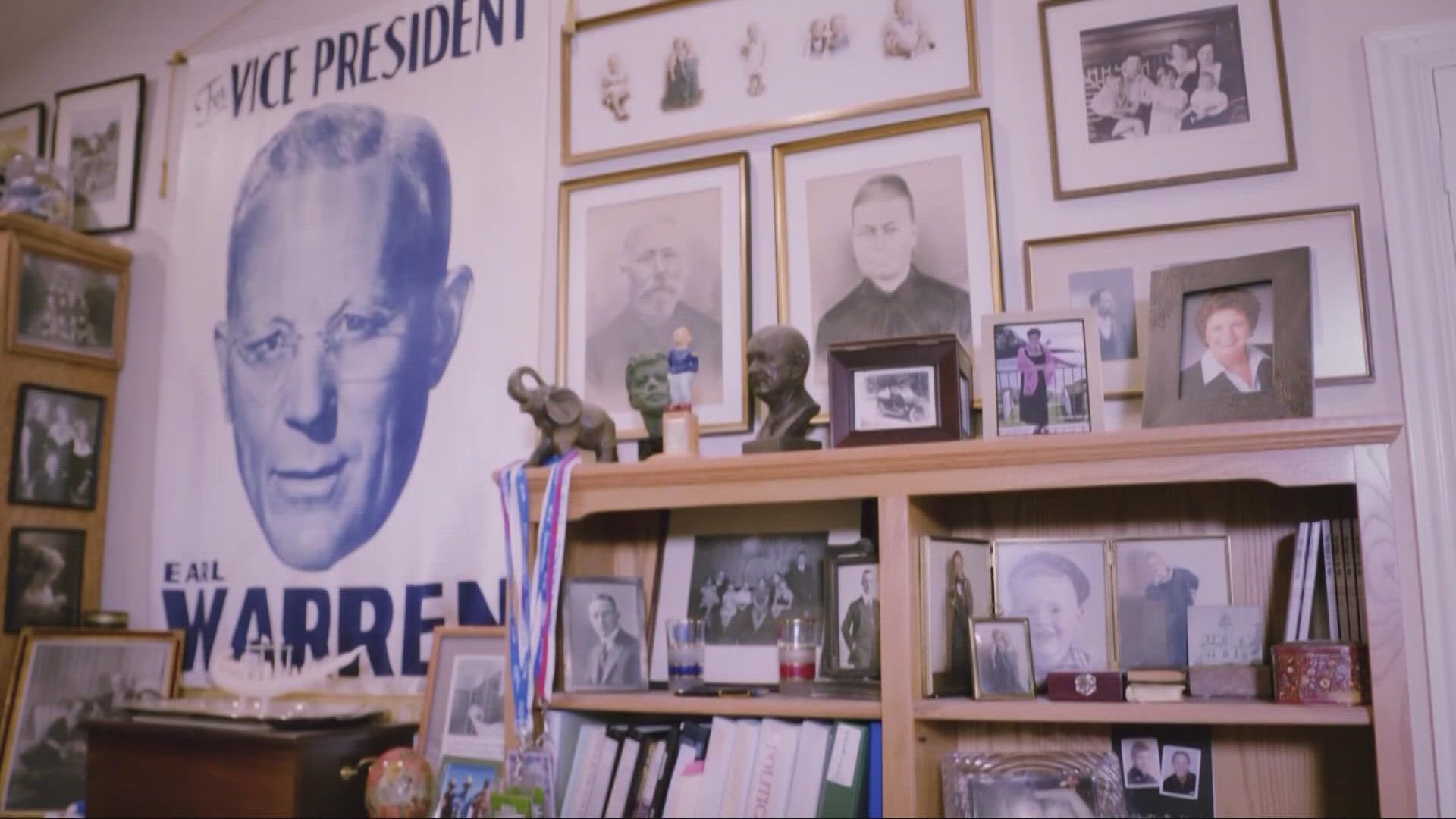 Bob Warren's house in Davis looks like a normal home from the outside, but the inside is full of political memorabilia you could find at the Smithsonian.