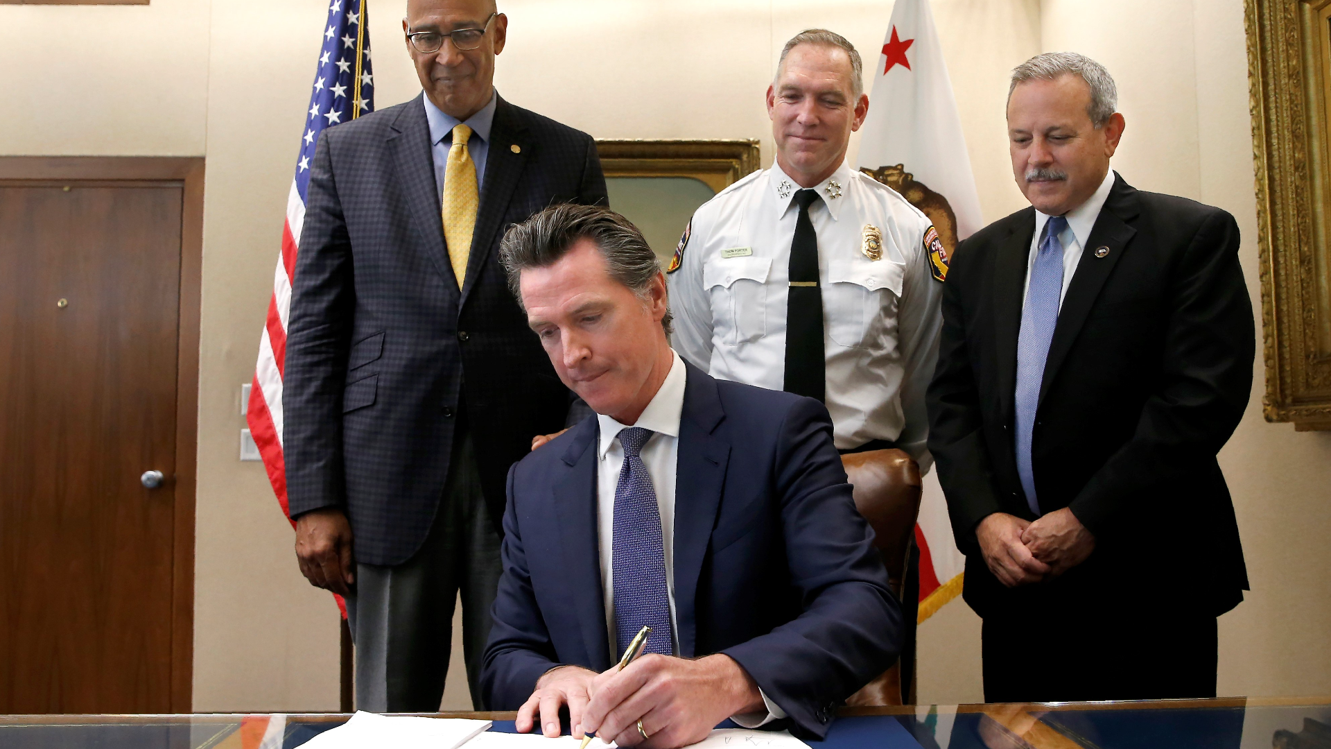 After Governor Gavin Newsom signed a bill that helped protect utility companies from the cost of future wildfires, he dismissed the idea that PG&E contributions have changed any of his actions.