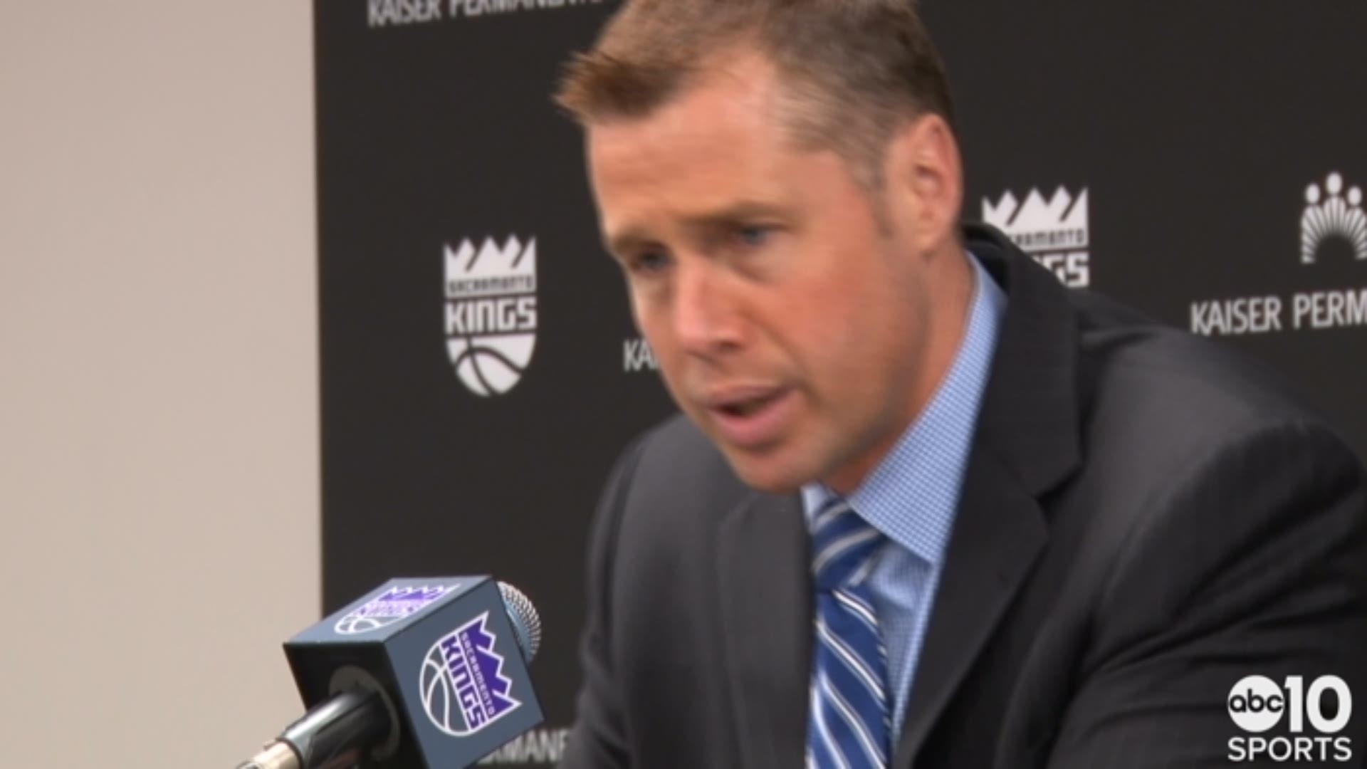 Kings head coach Dave Joerger talks about Saturday's loss to the Warriors and the play which resulted in Patrick McCaw being stretchered off the floor to the UC Davis Medical Center.