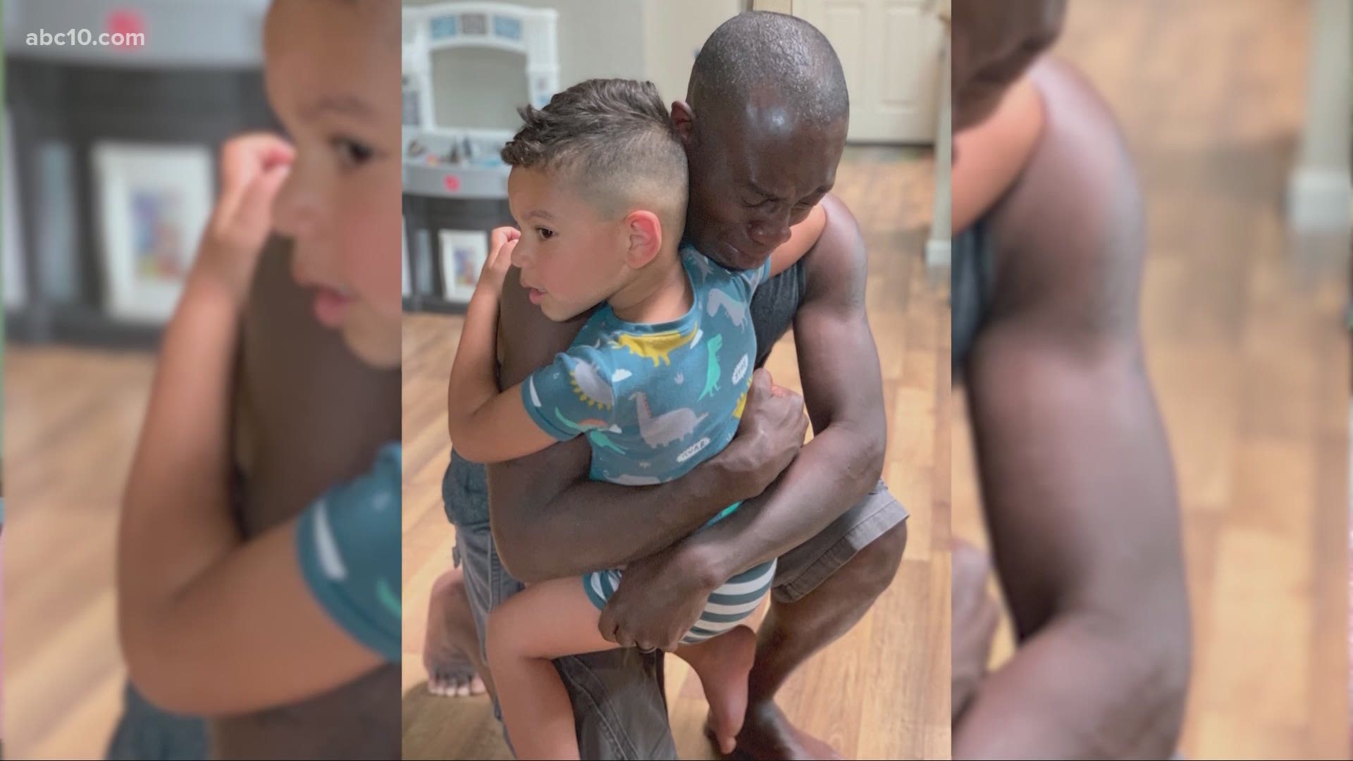 Jennifer Ingraham-Gonsalves photographed a moving moment as her husband Robert, a black man, embraced their son in response to recent protests.