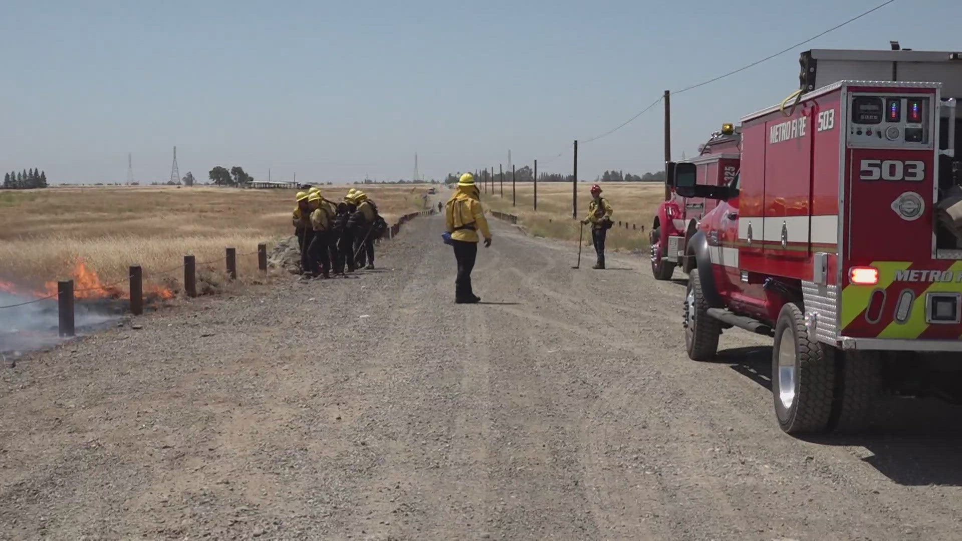 Fire crews conduct prescribed burn in Sacramento County to reduce fire danger