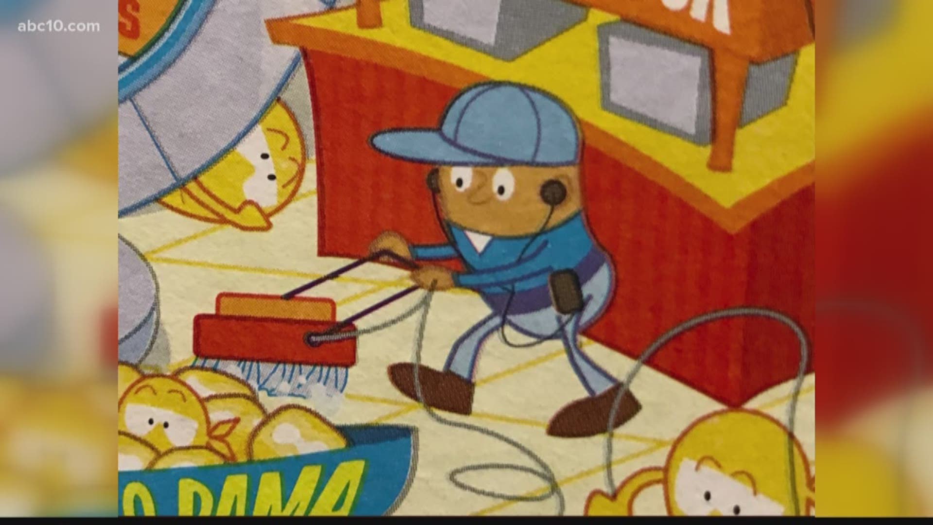 Somebody noticed on a box of Corn Pops that the only brown character was a janitor.