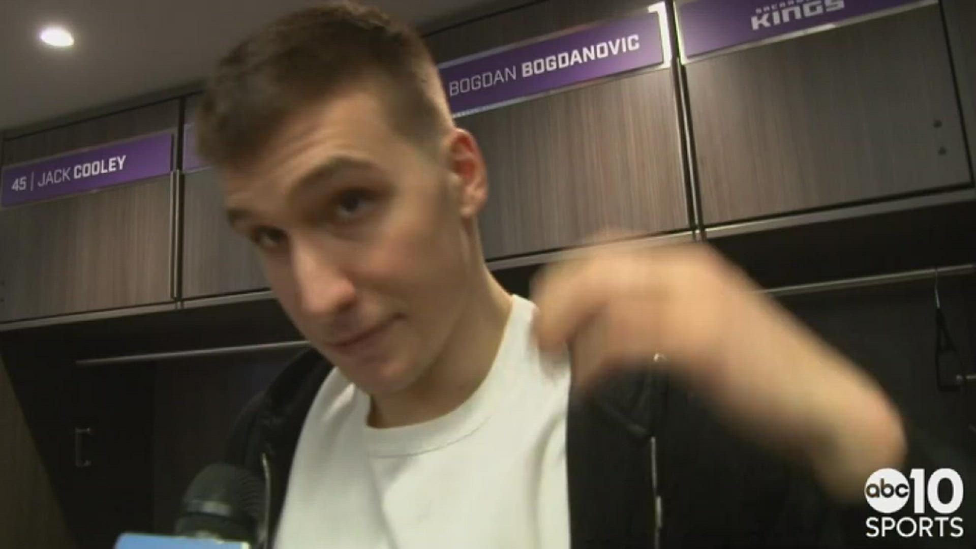 Kings guard Bogdan Bogdanovic talks about what went wrong in the second half of Saturday's loss in Sacramento to the Los Angeles Lakers.