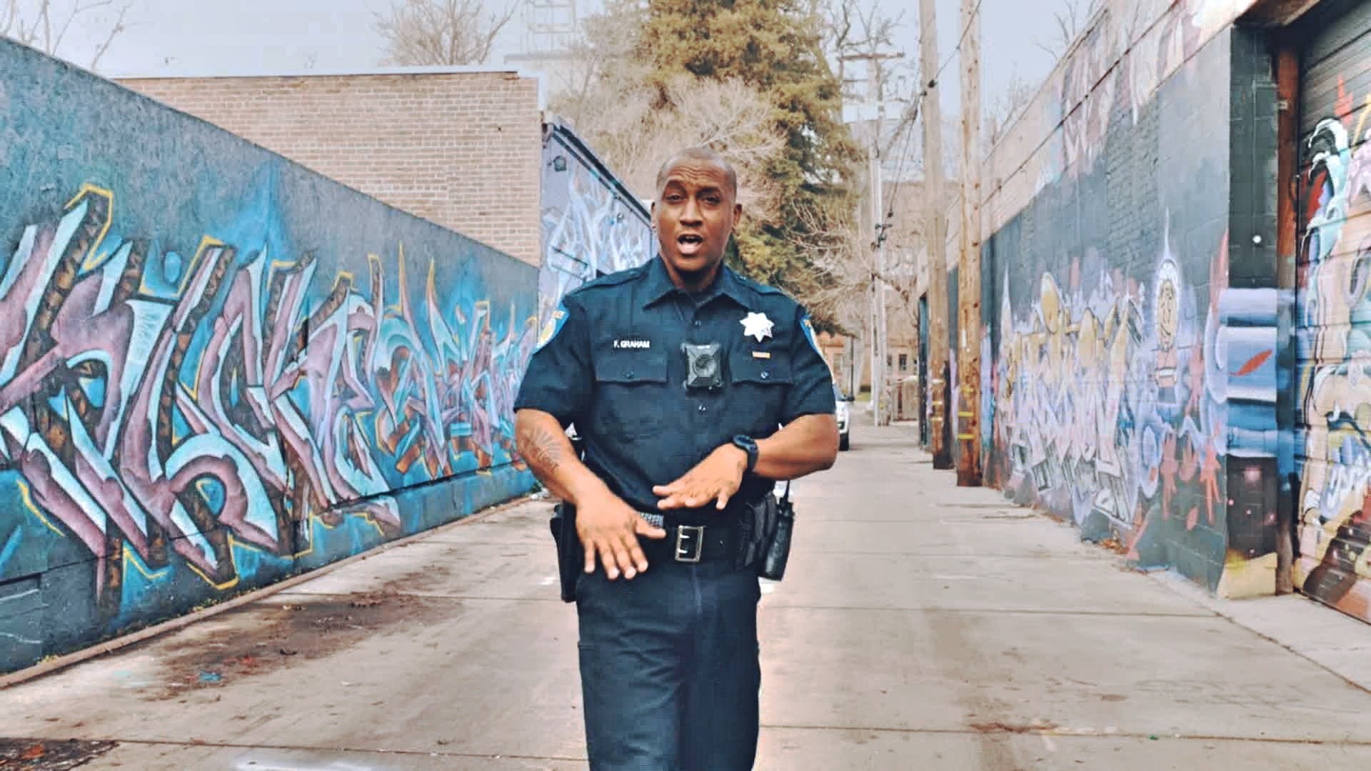 Sacramento Police Department Officer Filmore Graham is a Grammy-nominated rapper, and he's now using his talents to help recruit new officers for the department.
