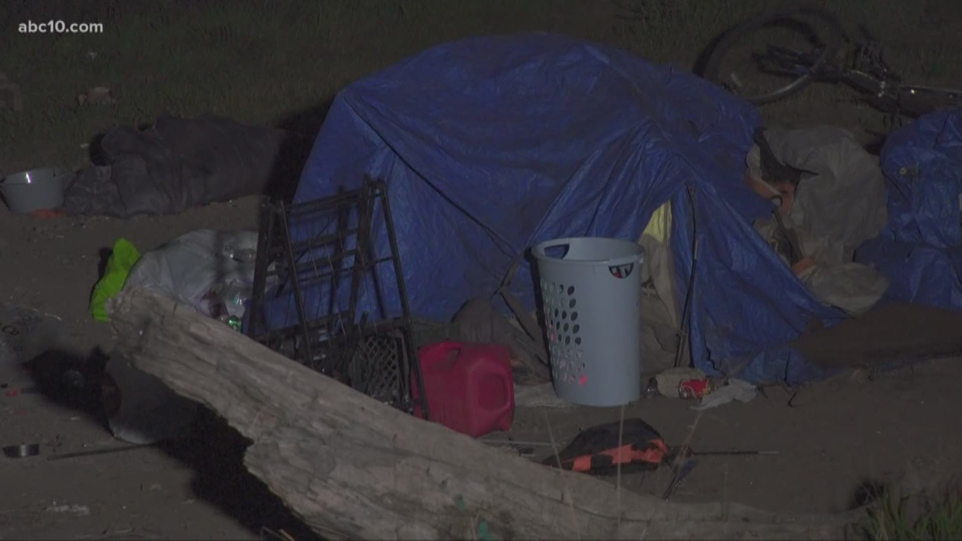 City officials are expected to discuss a law that would prevent people from camping within 25 feet from the riverfront levees and other public facilities.
