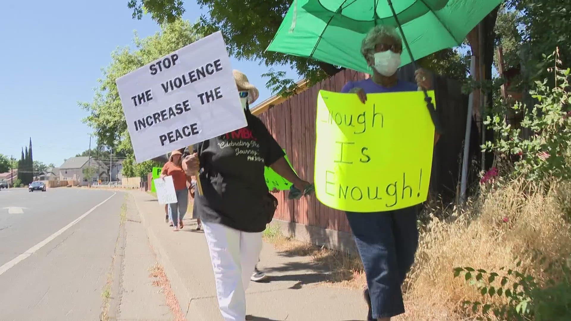Community members took to the streets in Oak Park