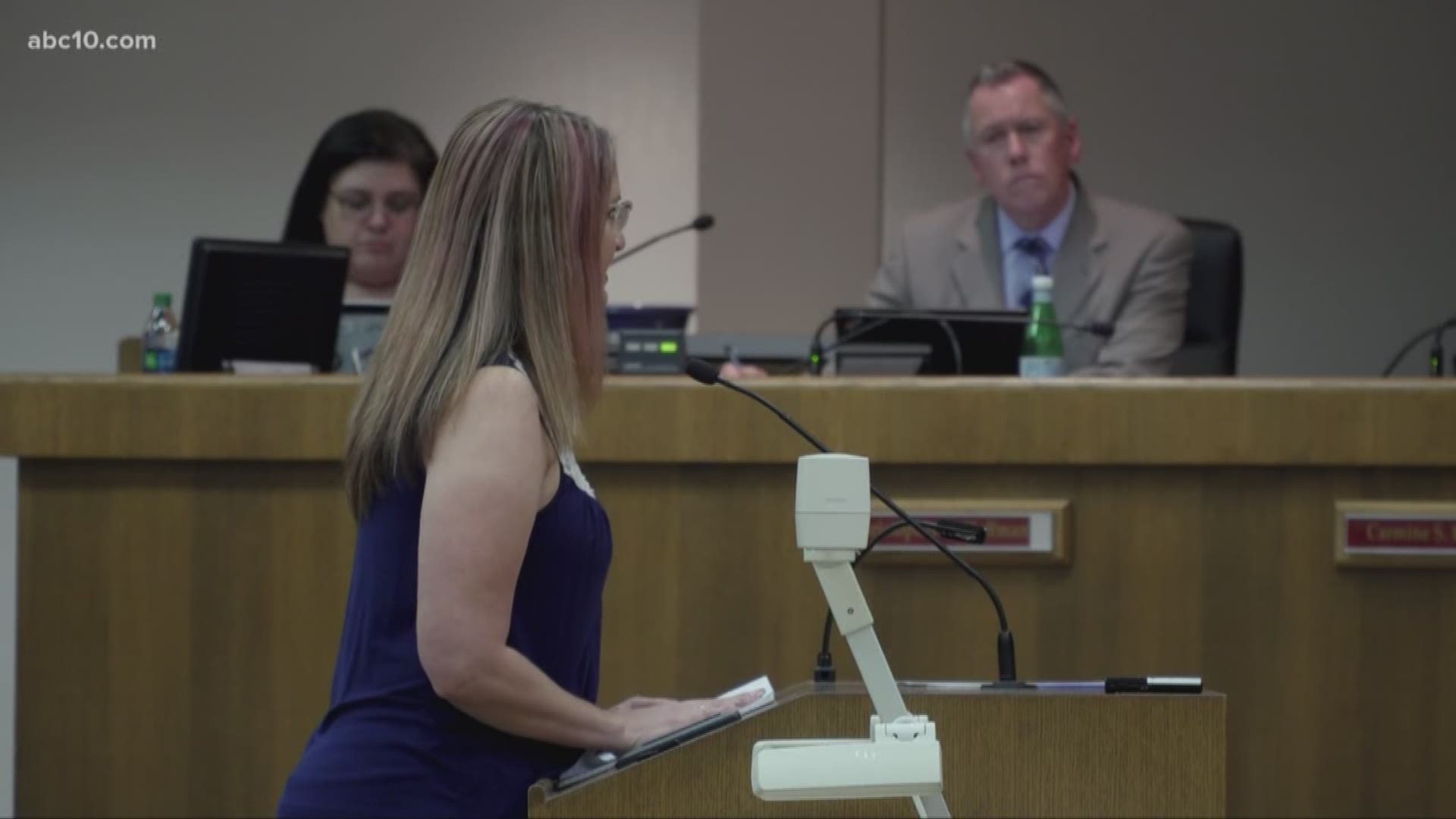 Elk Grove's "anti-bullying mom" addressed the school board, Tuesday night, on National Bullying Awareness Month.