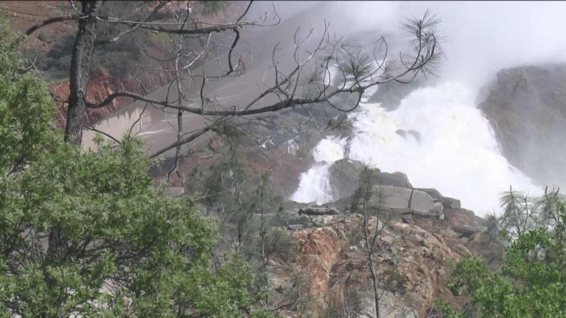 The Department of Water Resources announced the Oroville Dam will stop releasing water to assess spillway damage. 