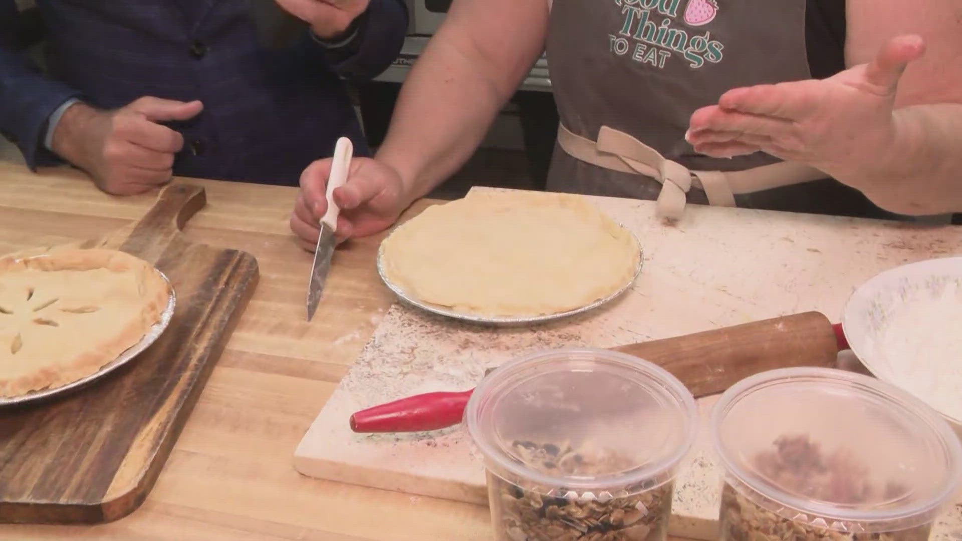 Good Things to Eat, a restaurant along Franklin Boulevard in Sacramento, makes their National Pot Pie Day goodies without a bottom crust, ABC10's Mark S. Allen says.