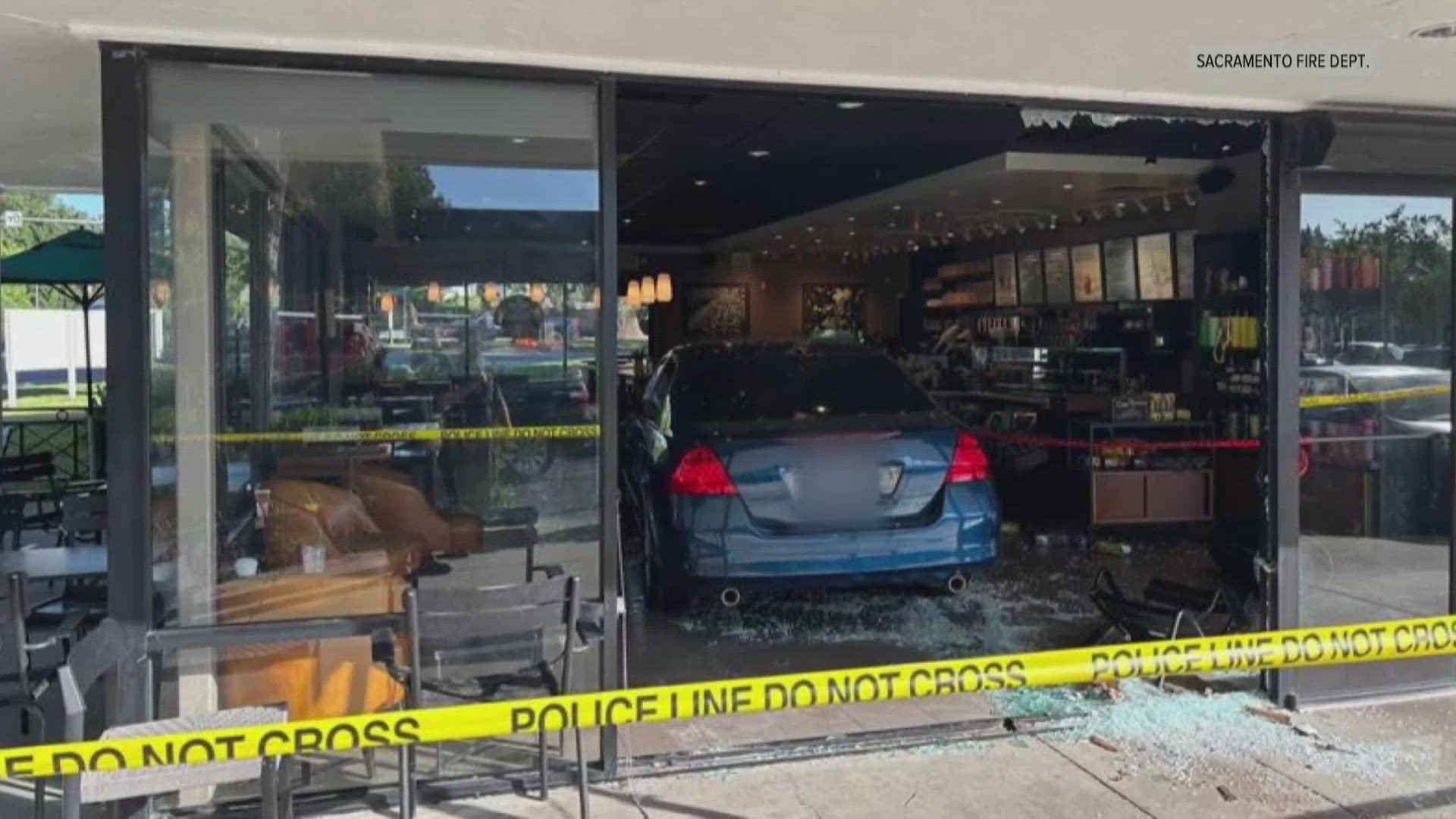 A car crash into a Sacramento Starbucks hurt multiple people, including the driver.
