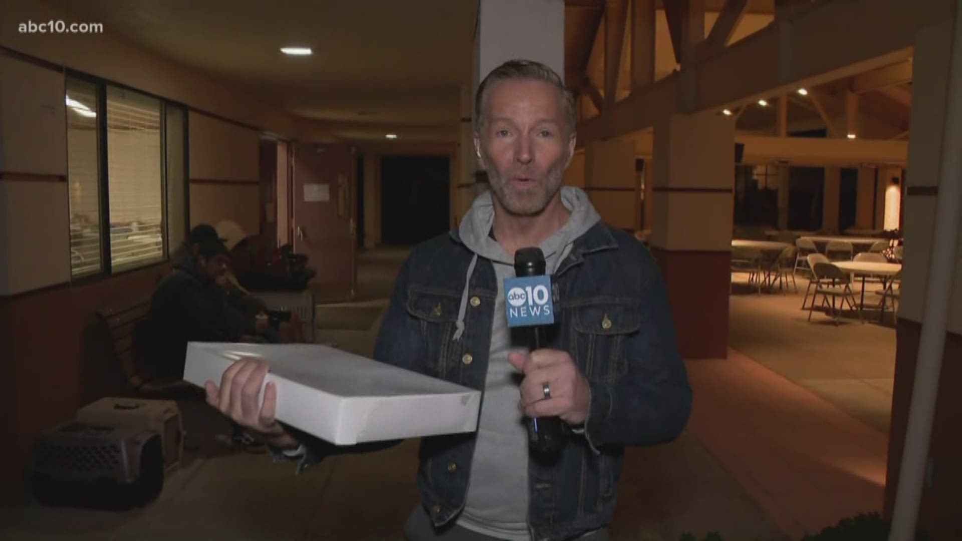 Residents displaced by the Kincade Fire shared their thoughts on evacuating and shared some donuts Monday morning.