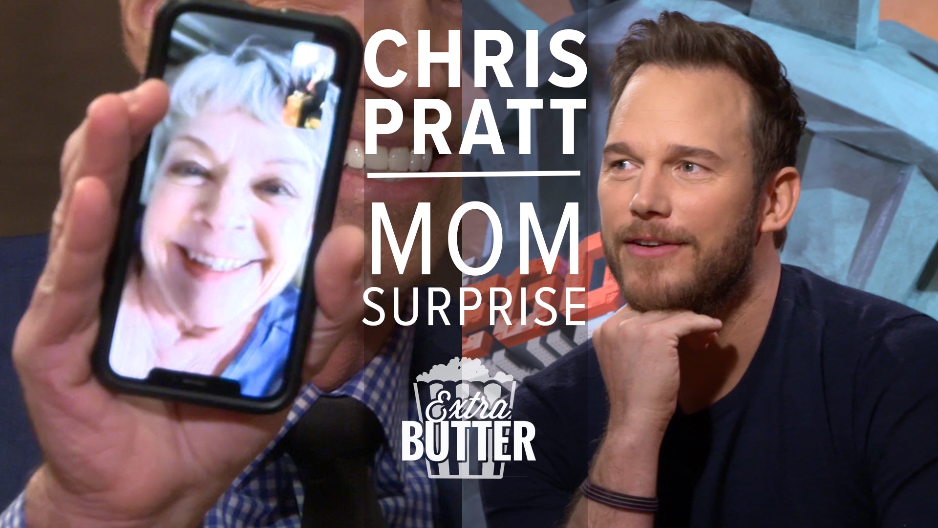 Chris Pratt's mom surprises her son during an interview for 'The Lego Movie 2: The Second Part.' With the help of Mark S. Allen, Kathy takes time to weigh in on the Instagram bowling shirt challenge between Chris and his brother Cully. Elizabeth Banks also gets a chance to say hi. Chris Pratt also talks about his new character Rex Dangervest. Interview arranged by  Warner Bros. Pictures