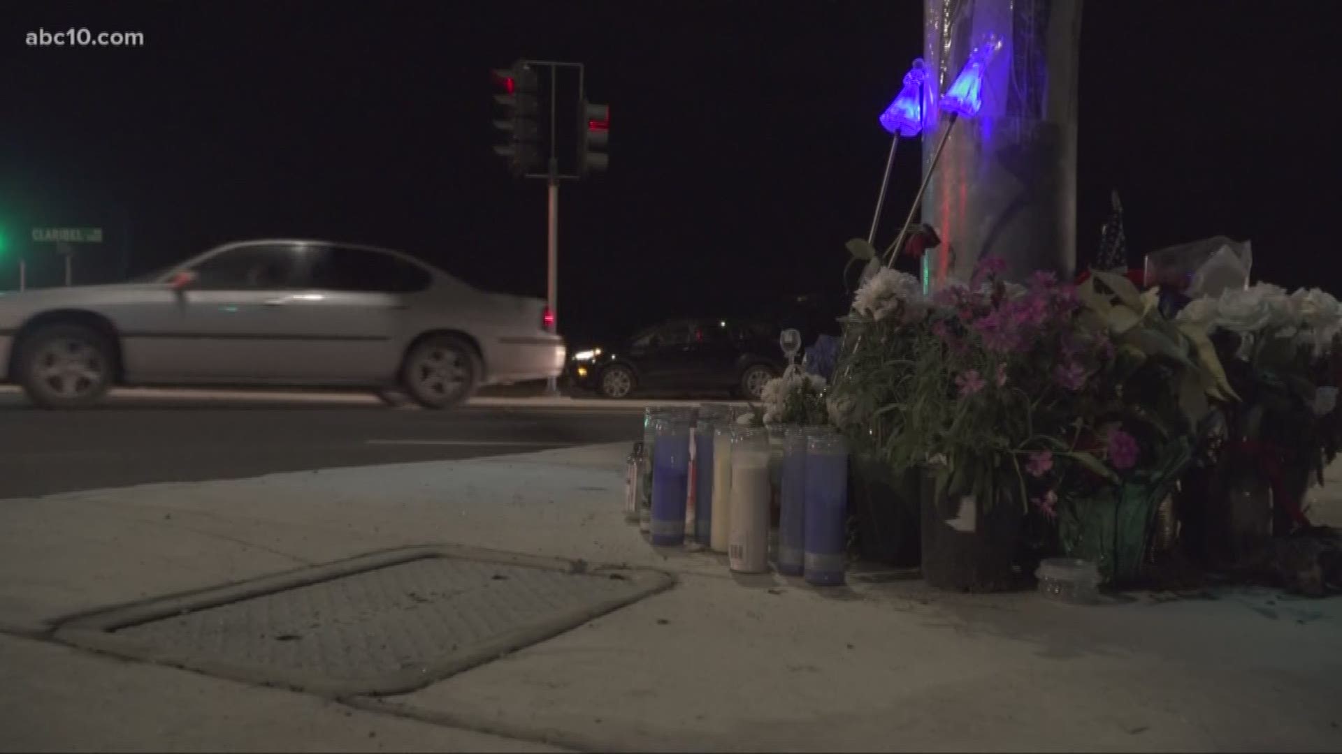 Community members are saying goodbye ahead of Deputy Antonio "Tony" Hinostroza's funeral. A makeshift memorial is set up at the intersection of Terminal Avenue and Claribel Road in Riverbank, filled with more than 20 candles and flowers. It's the spot whe