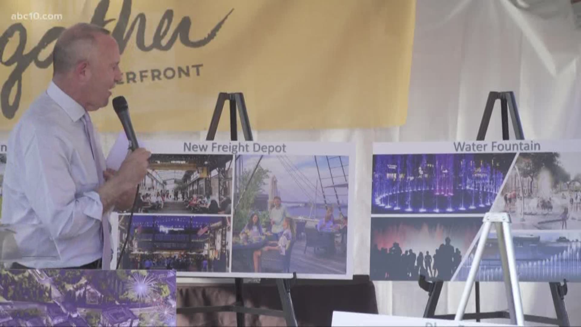 Sacramento Mayor Darrell Steinberg unveiled plans to redevelop the Old Sacramento Waterfront.