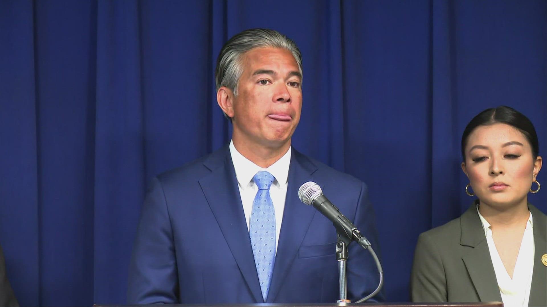 California Attorney General Rob Bonta also announced the creation of a state hate crime coordinator position will be developed.