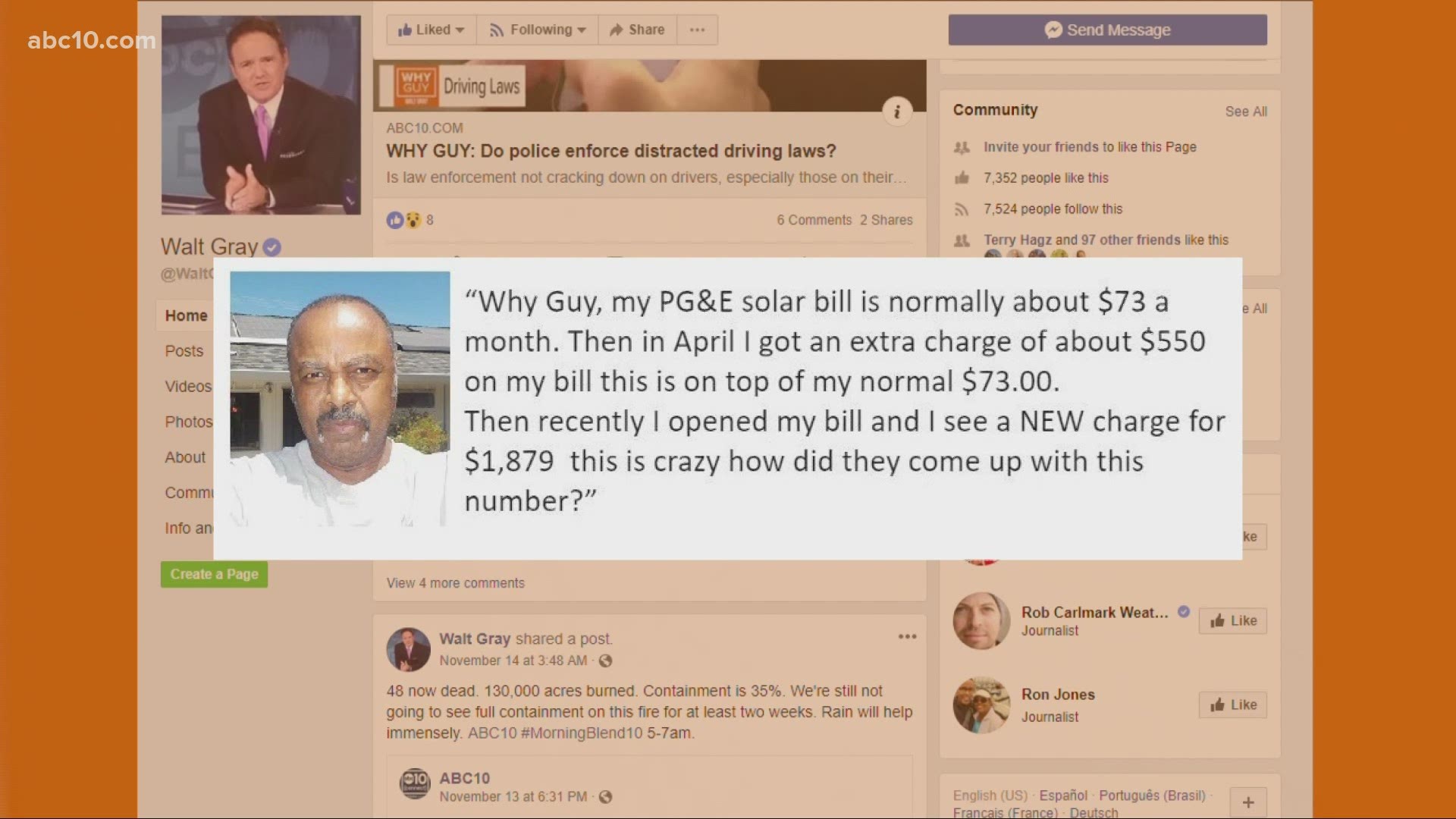 Pete said his recent bill had an added charge of roughly $1,000, though his bill has always been low because of his solar roof.