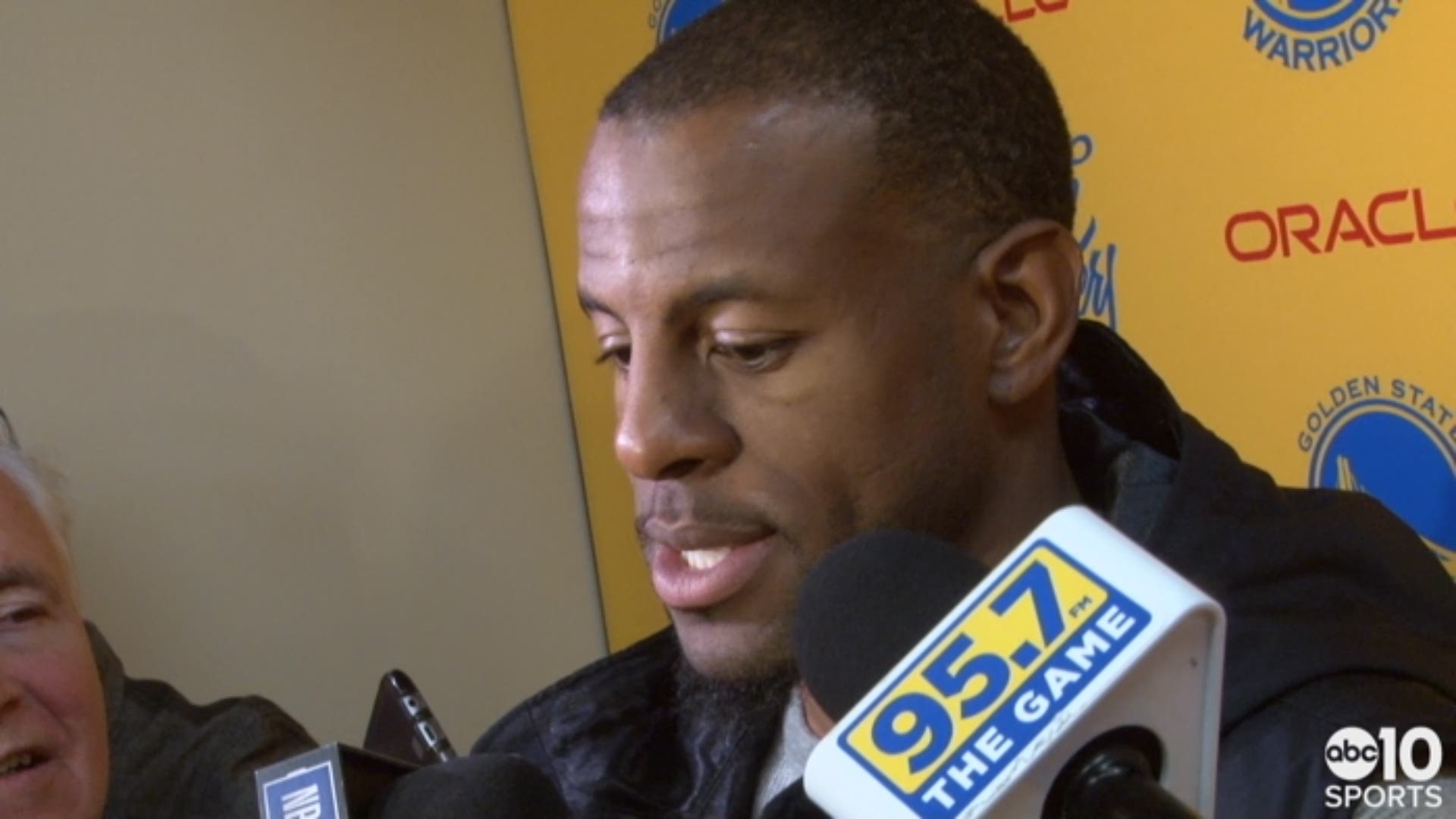 Warriors' forward Andre Iguodala praises his team overcoming turnovers and a better effort from the Spurs, as Golden State improved to a 2-0 playoff series lead with Monday's 116-101 win over San Antonio.