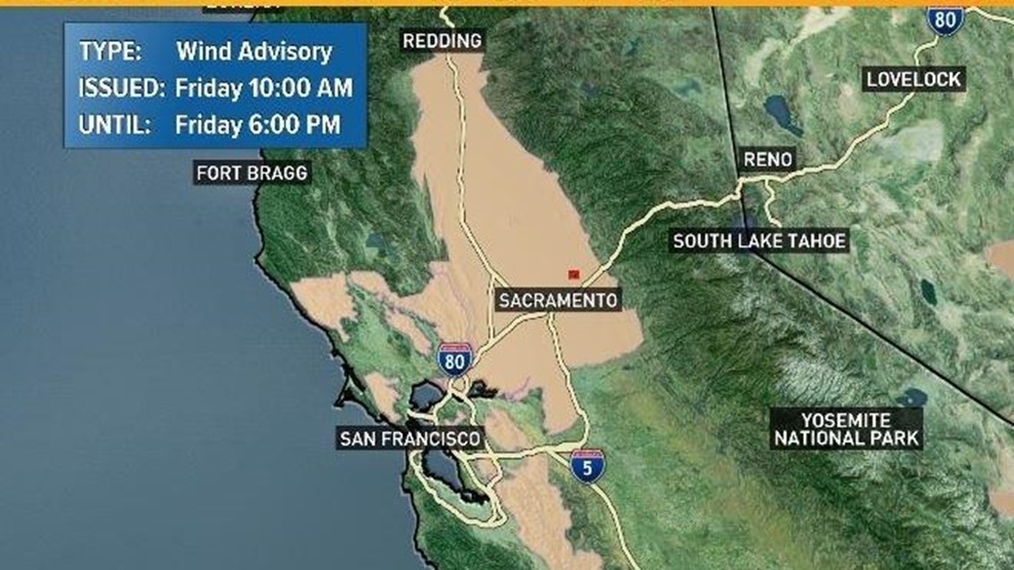 Wind Advisory in effect for Sacramento
