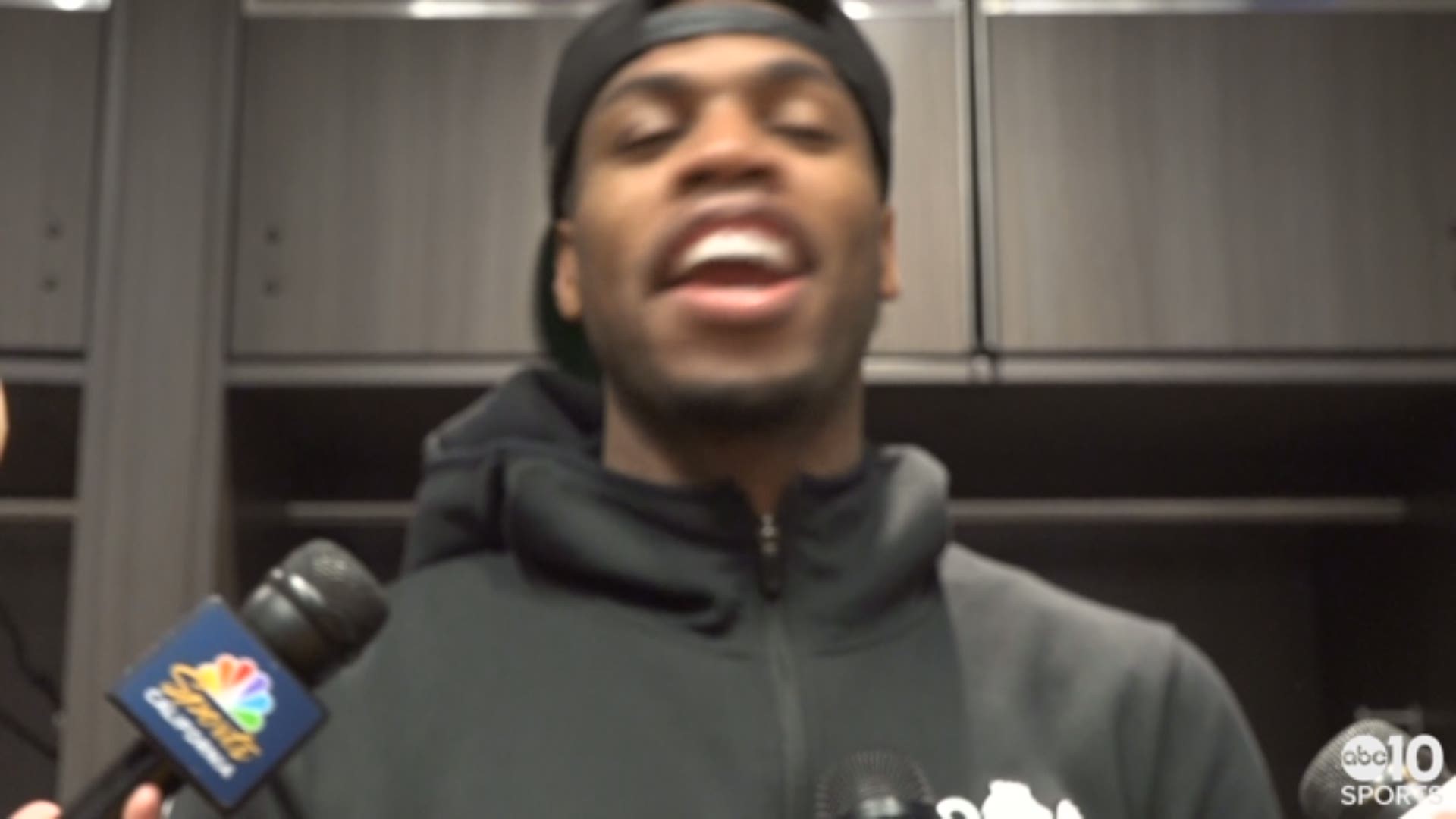 Kings guard Buddy Hield discusses his 25-point performance, coming up big in Monday's win over the Oklahoma City Thunder and his teammate Iman Shumpert,