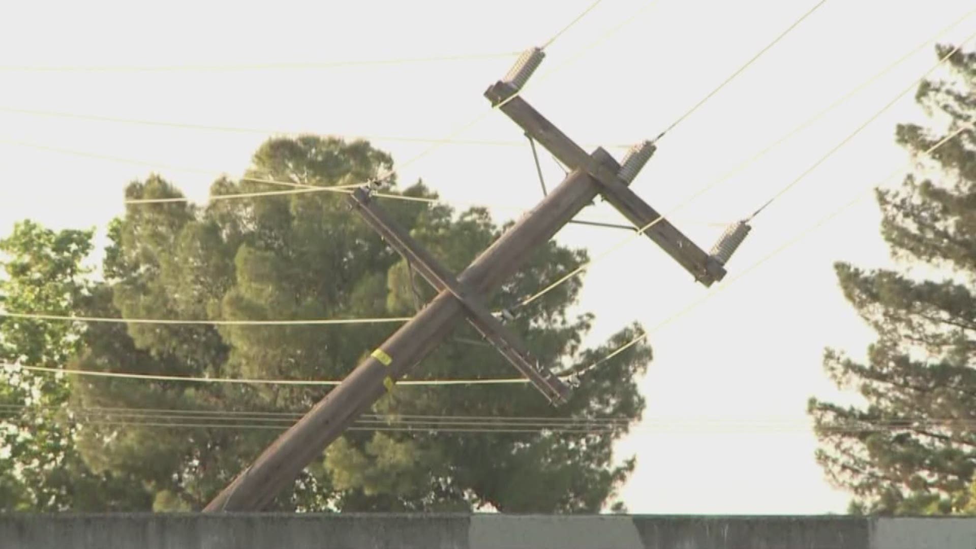 One person is dead after their car hit power poles Friday morning. 