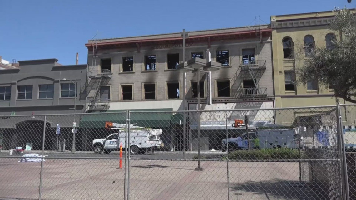 Stockton fire may lead to demolition of downtown building